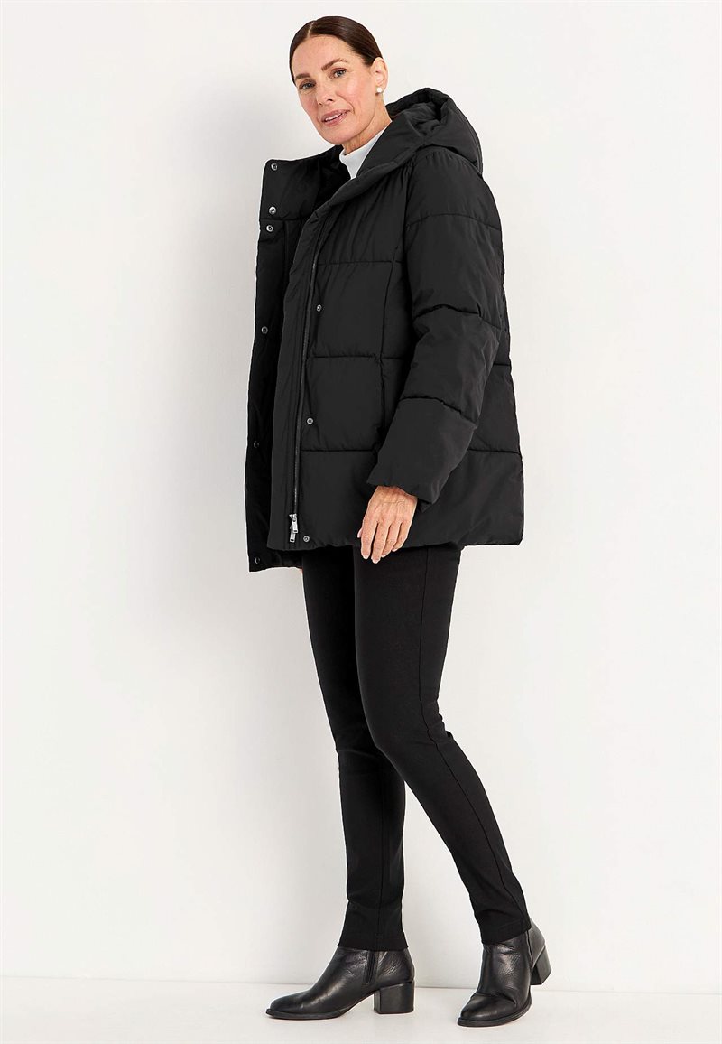 【COSYHARU】Wellon Long Padded Field Jacket Long jacket with fluffy padding - Navy | Cellbes