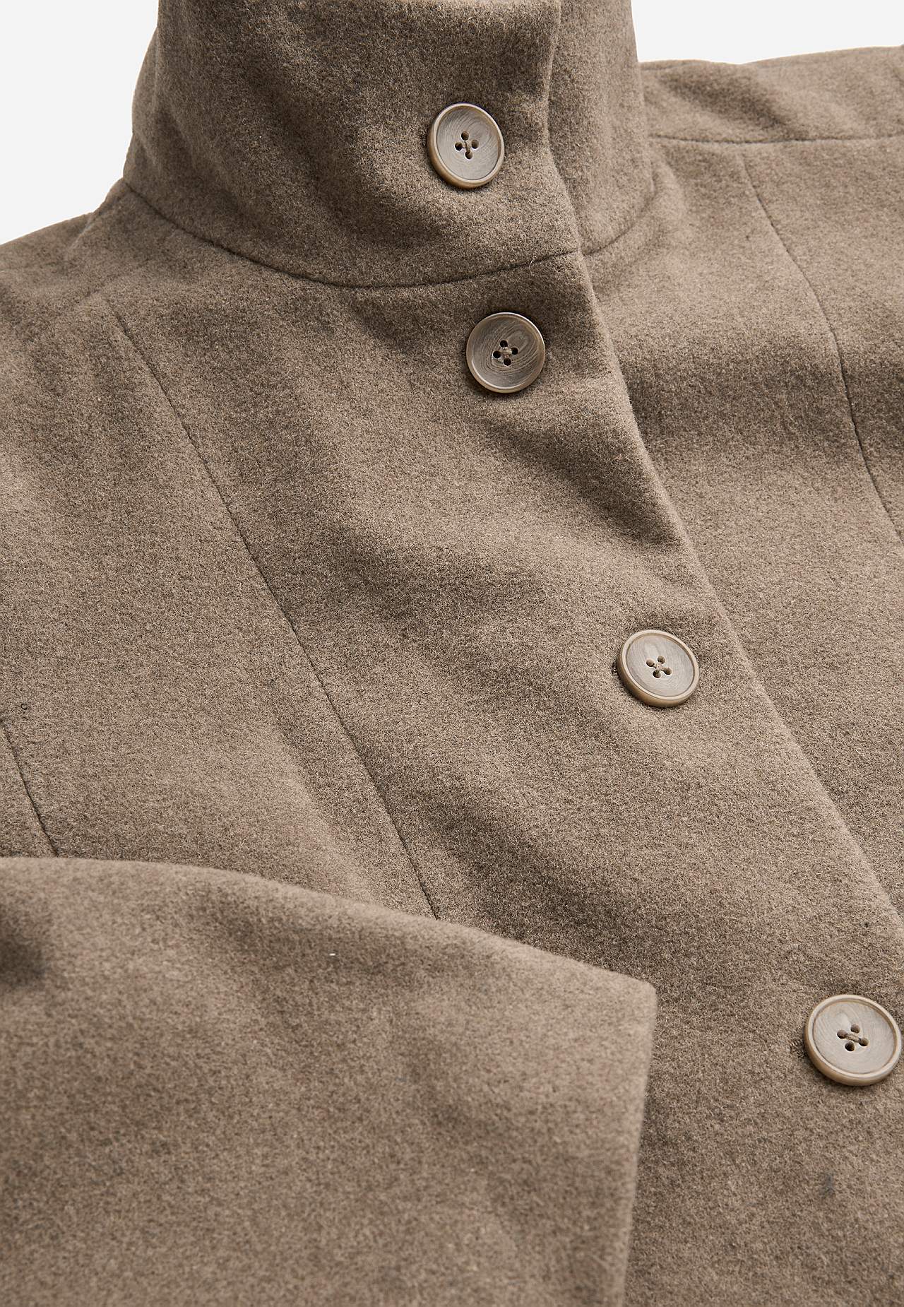 Coat with stand-up collar