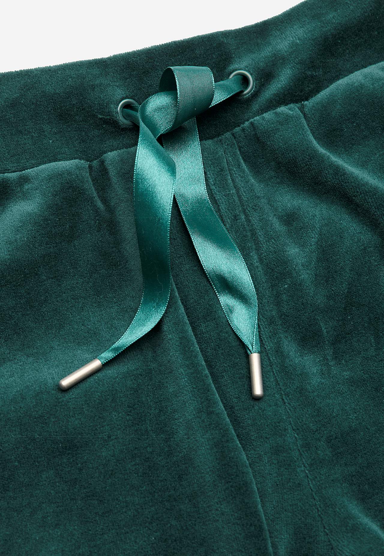 Velour trousers with cuff