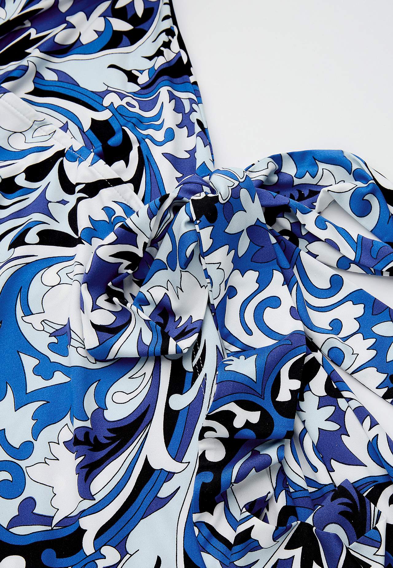 Patterned wrap front dress in jersey