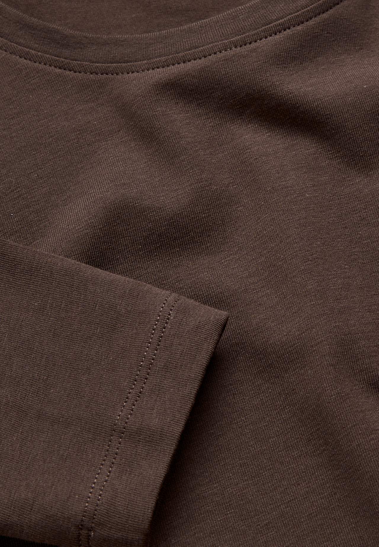 Long-sleeved jersey top in organic cotton