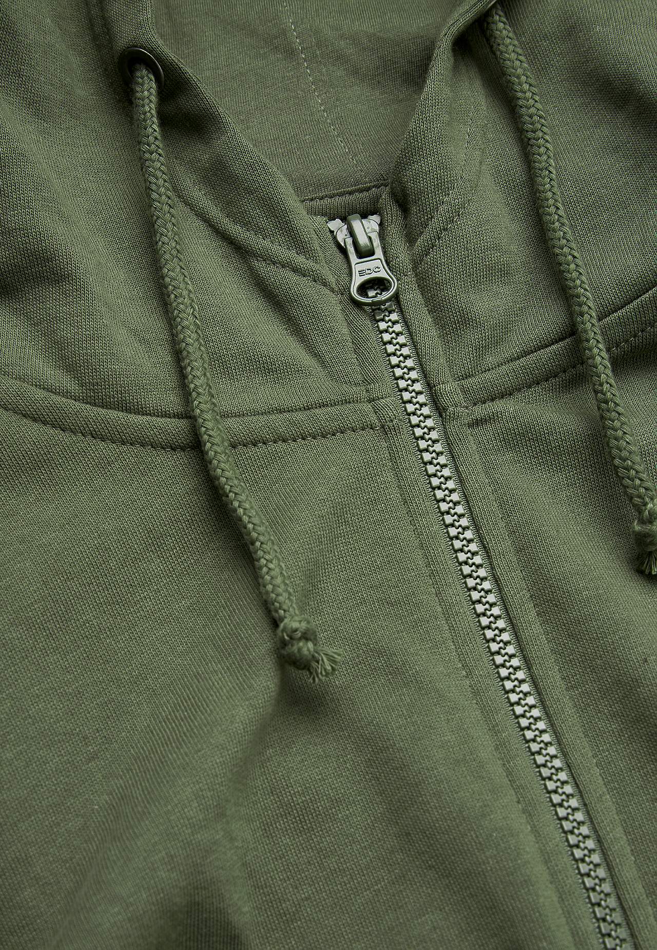 Unicoloured hooded top with zip