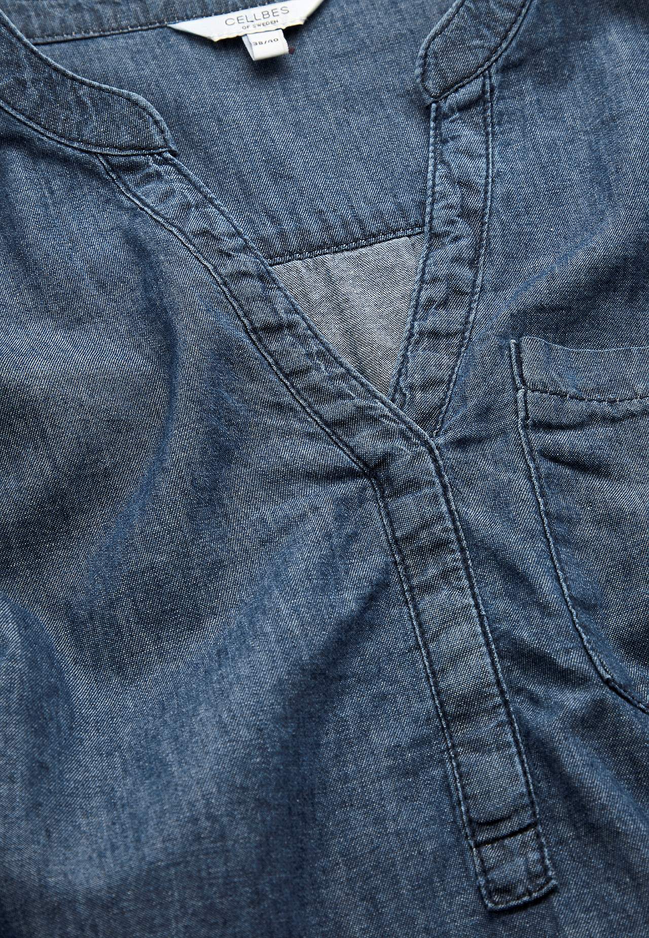 Denim blouse with chest pocket