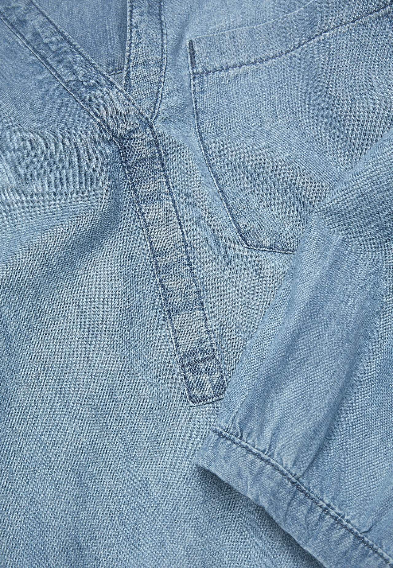 Denim blouse with chest pocket