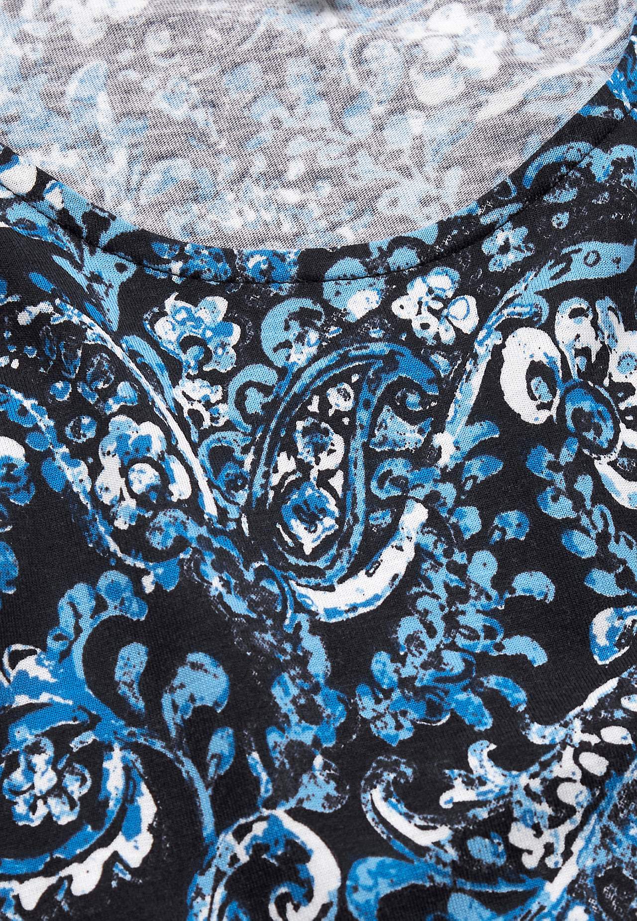 Patterned jersey tuniq with long sleeves