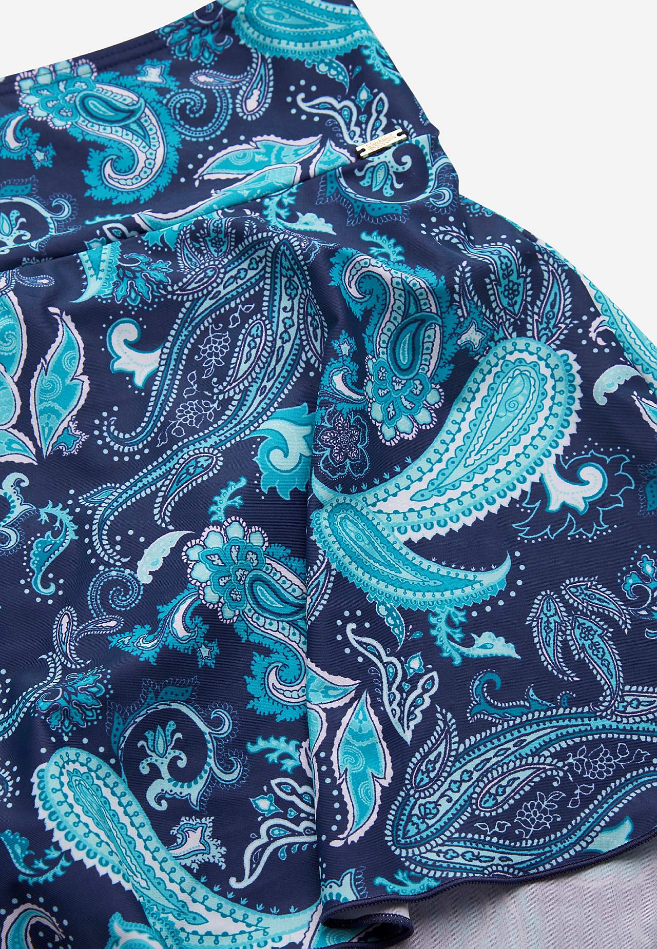 Bikini skirt with a paisley pattern