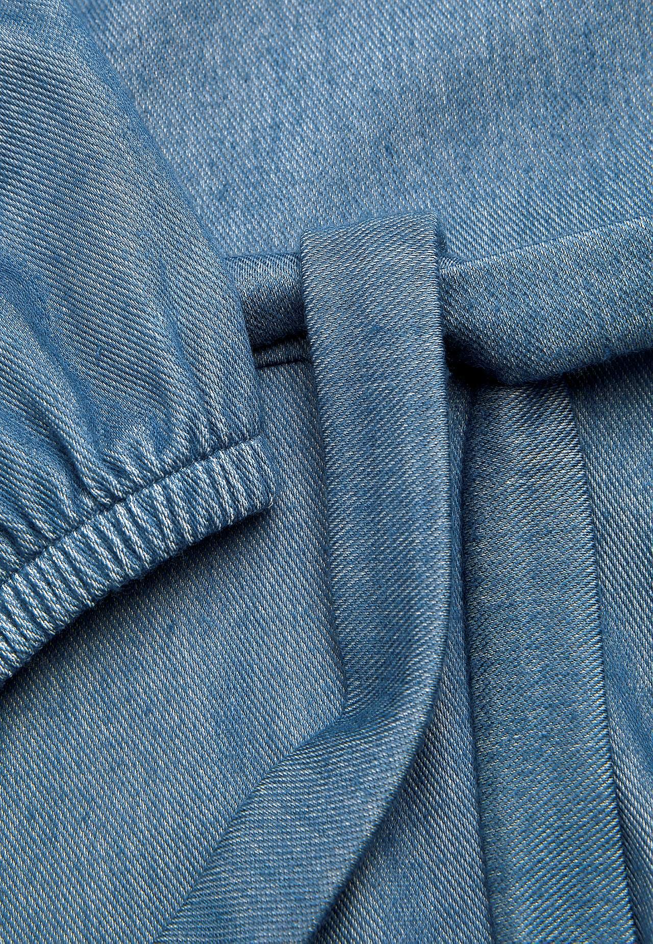Dress in denim jersey with self-tie belt