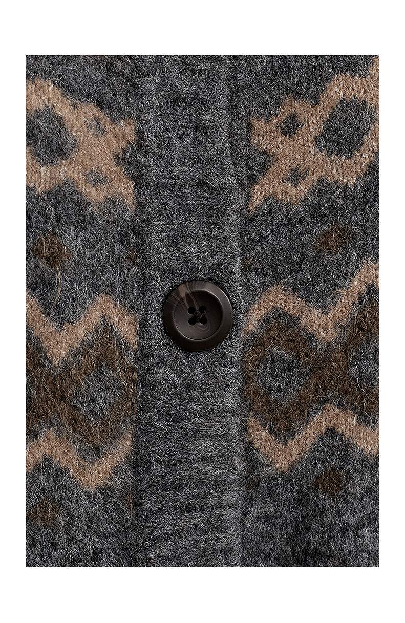 Neuletakki jacquard-kudotulla kuvioinnilla