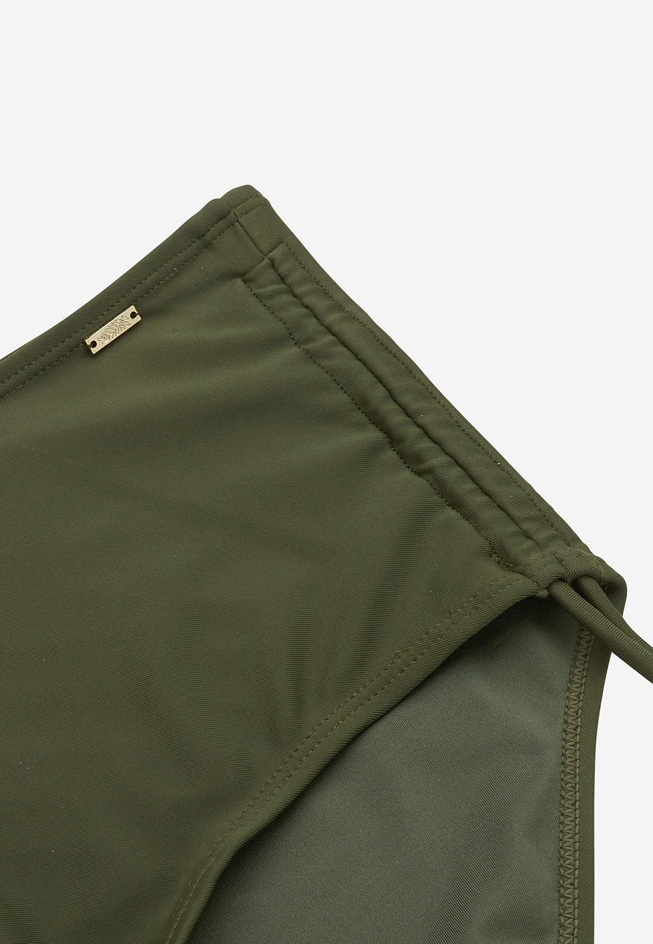 Ruched bikini bottom with high waist