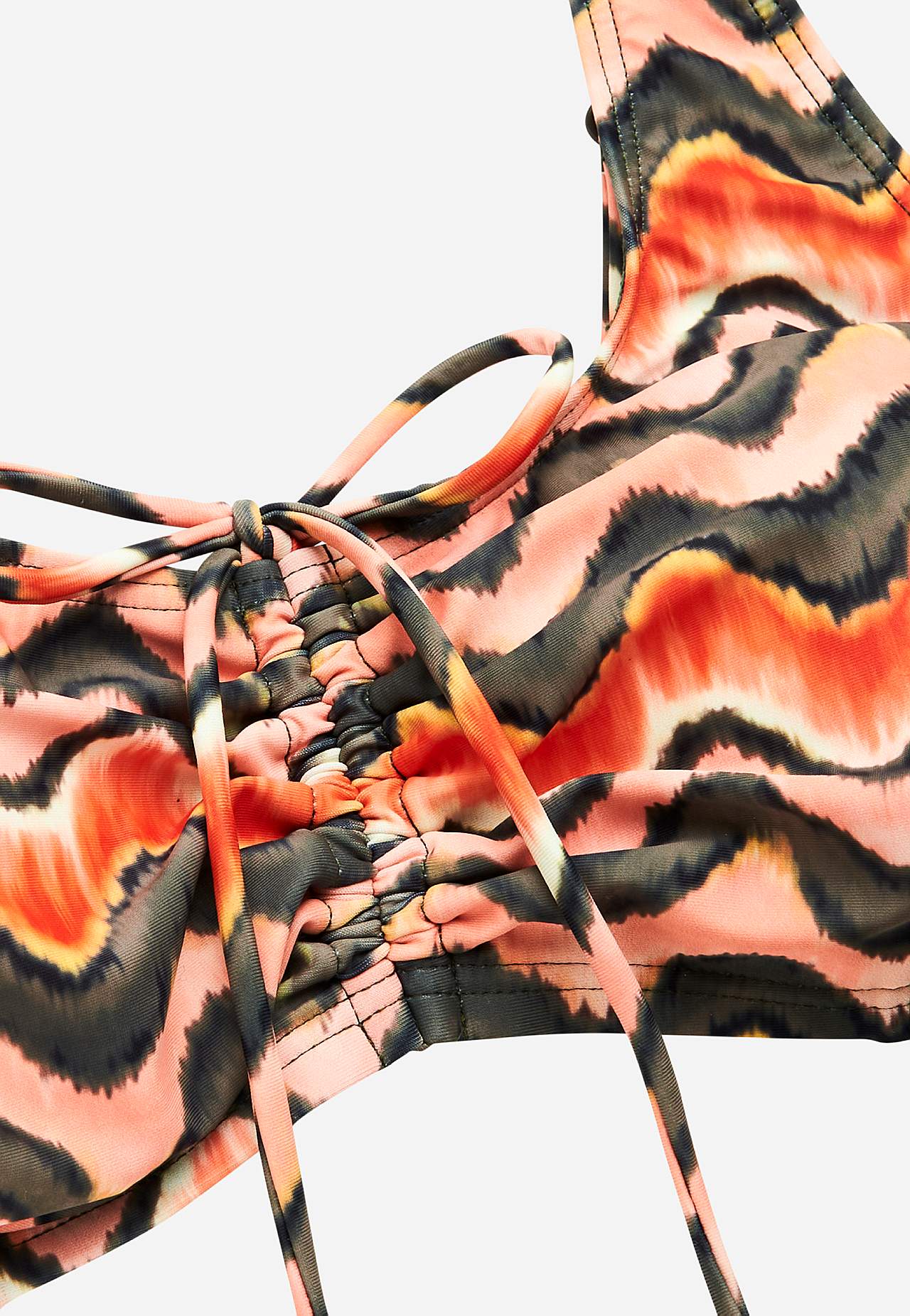 Bikini bra with drawstring