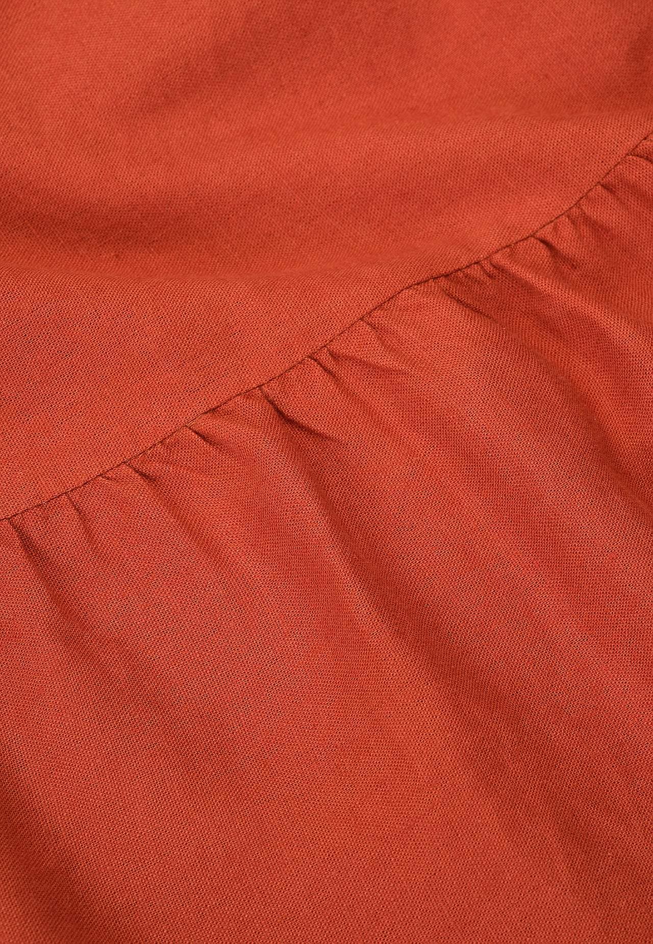 Linen dress with frills