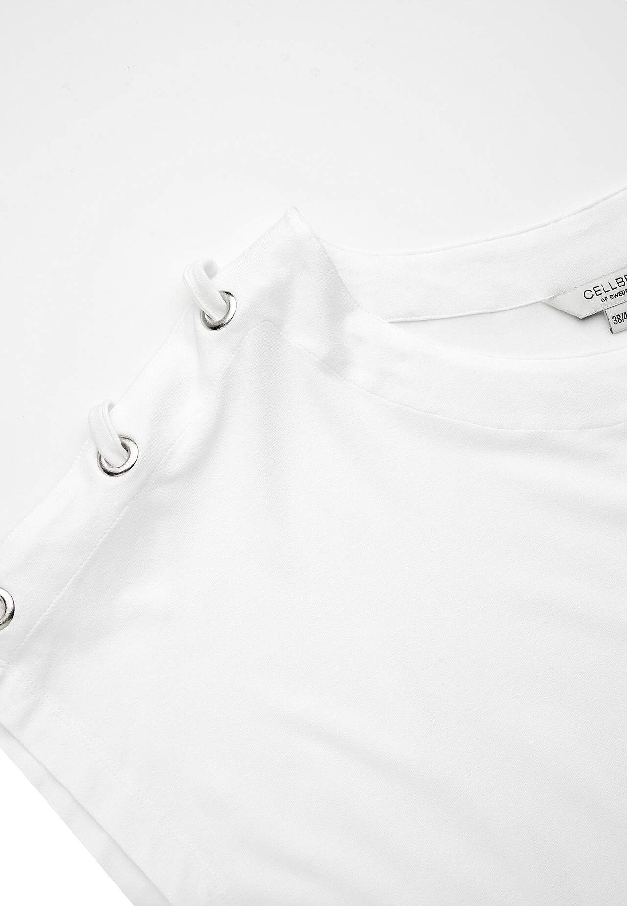 Jersey top with decor on the shoulder