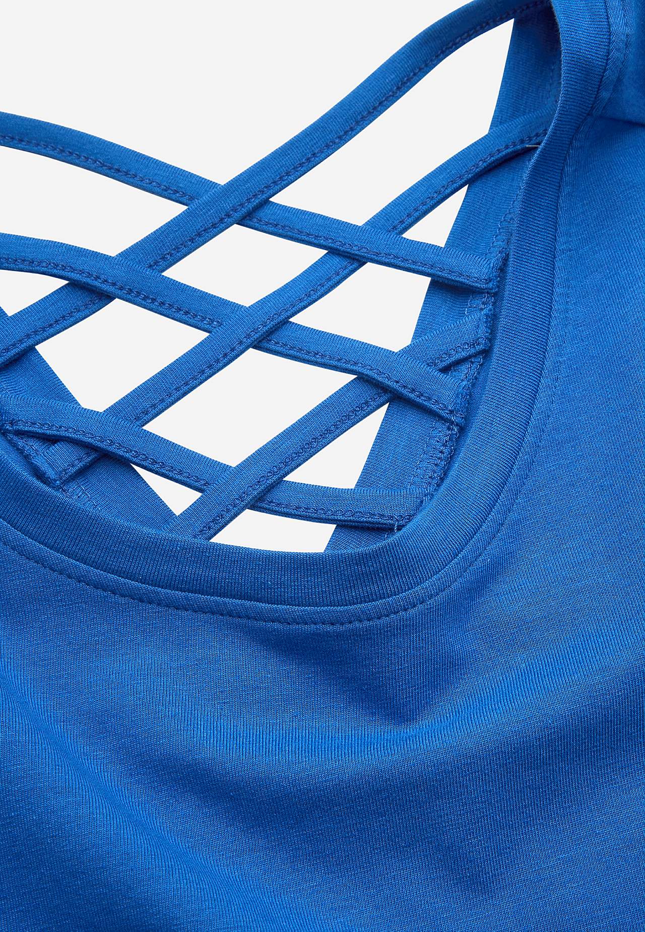 Jersey top with braided back detail