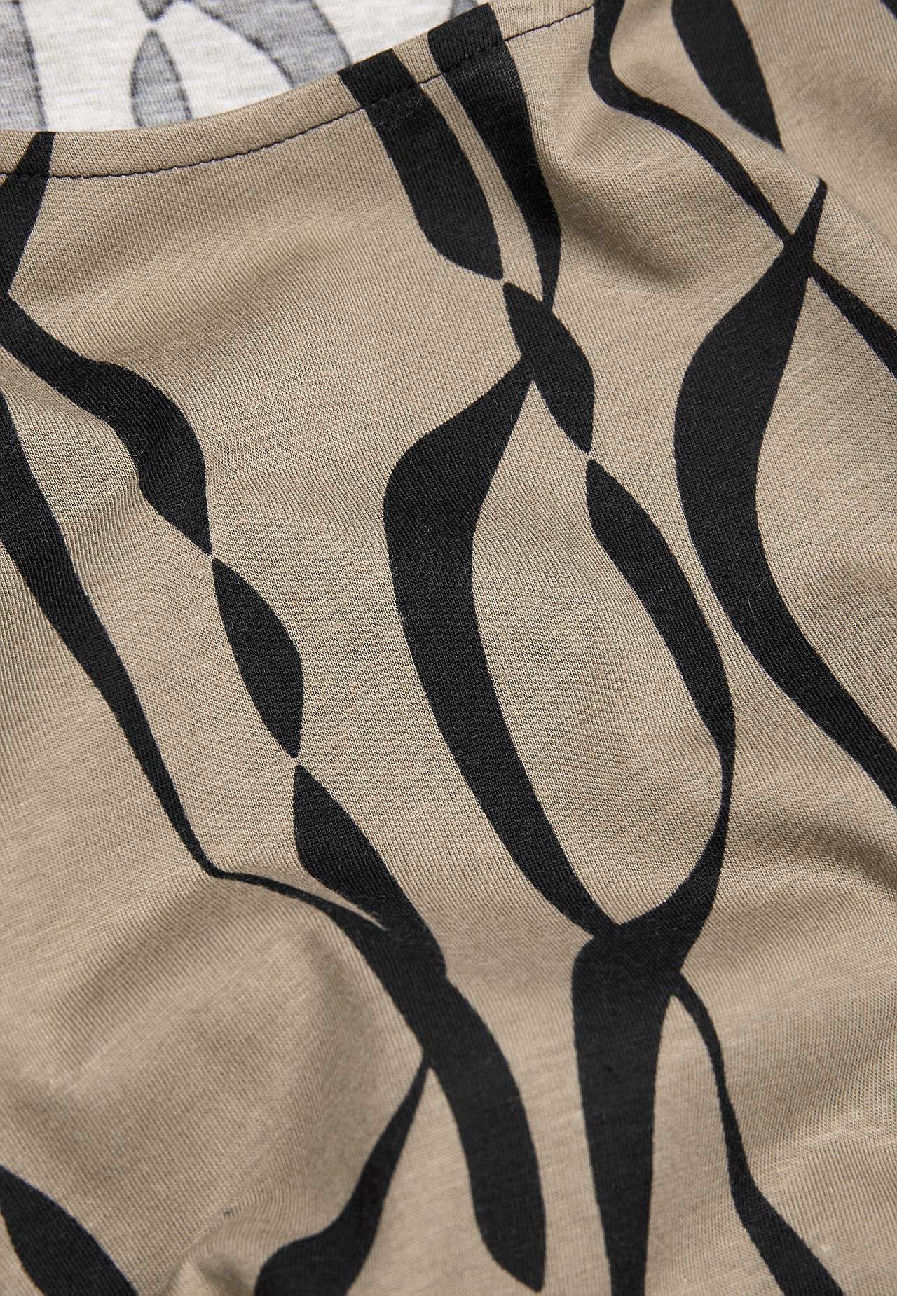 Patterned jersey tuniq with pockets
