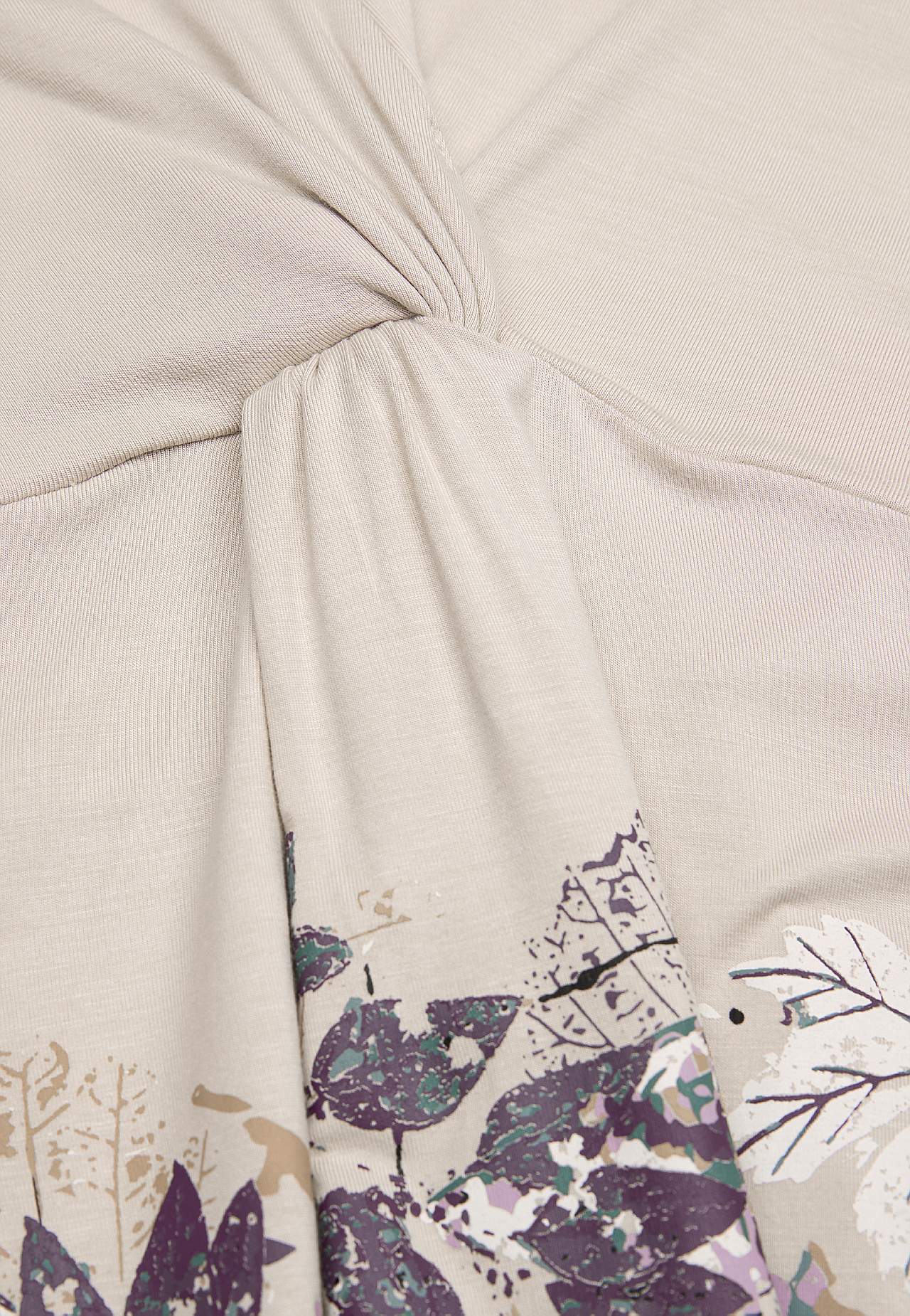 V-neck tunic with twisted gathering