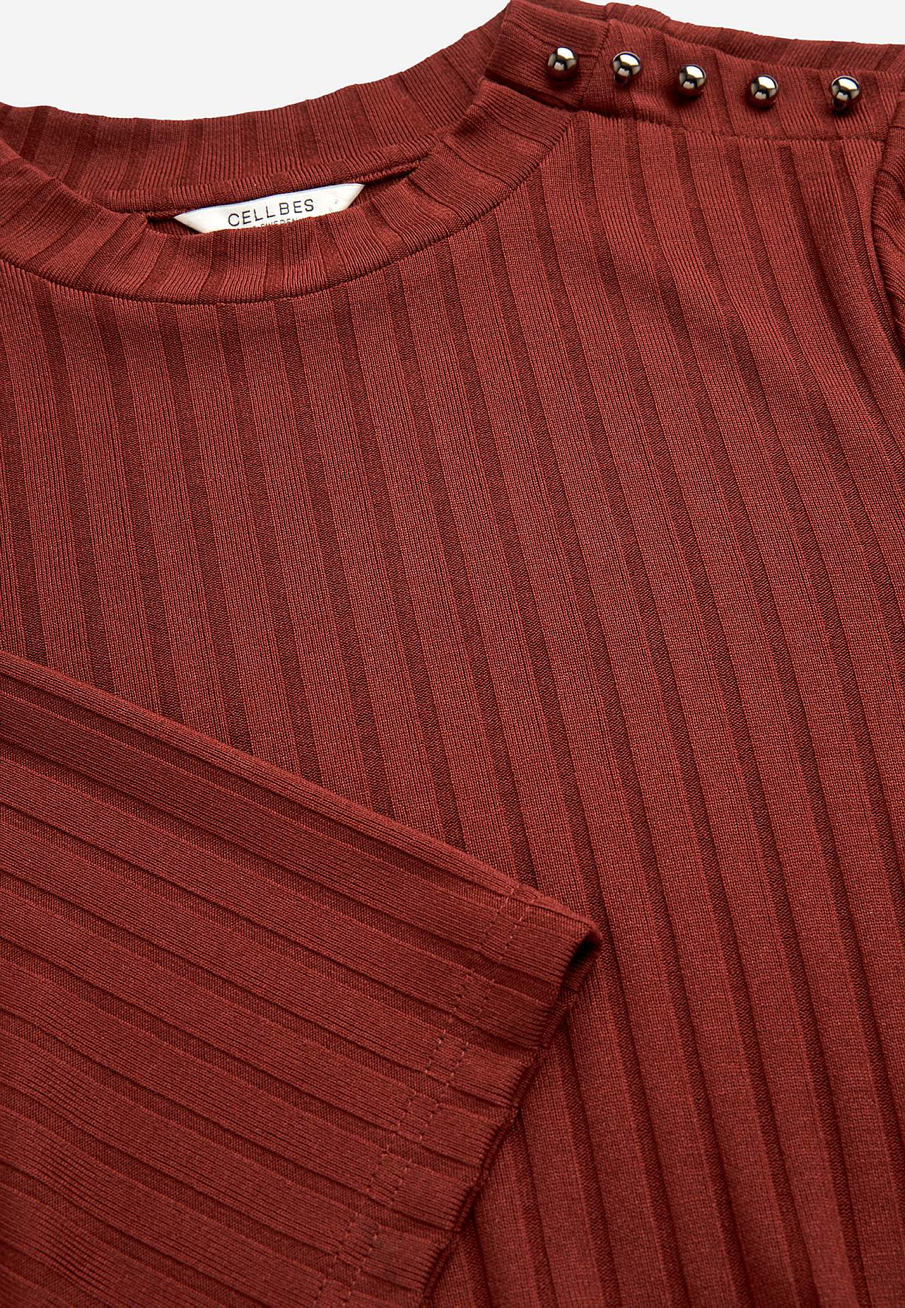 Ribbed jersey dress with high slit