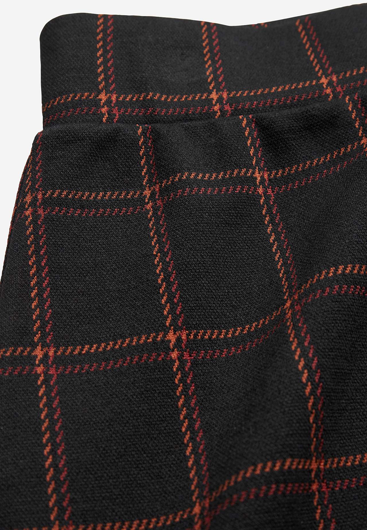 Checked jersey skirt