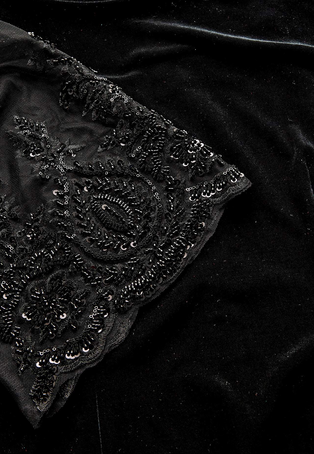 Party dress with lace and bead embroidery