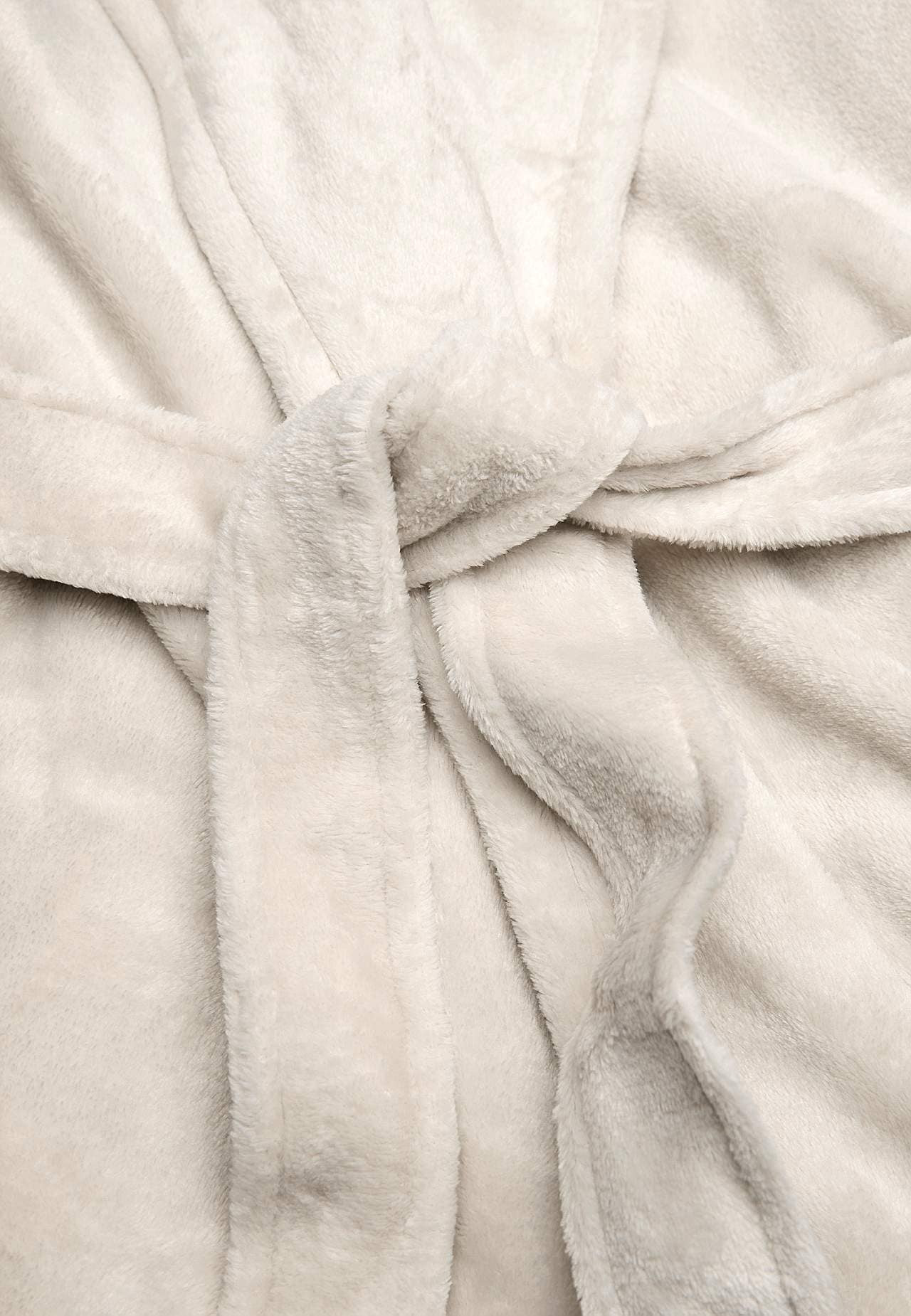 Dressing gown in fleece with hood