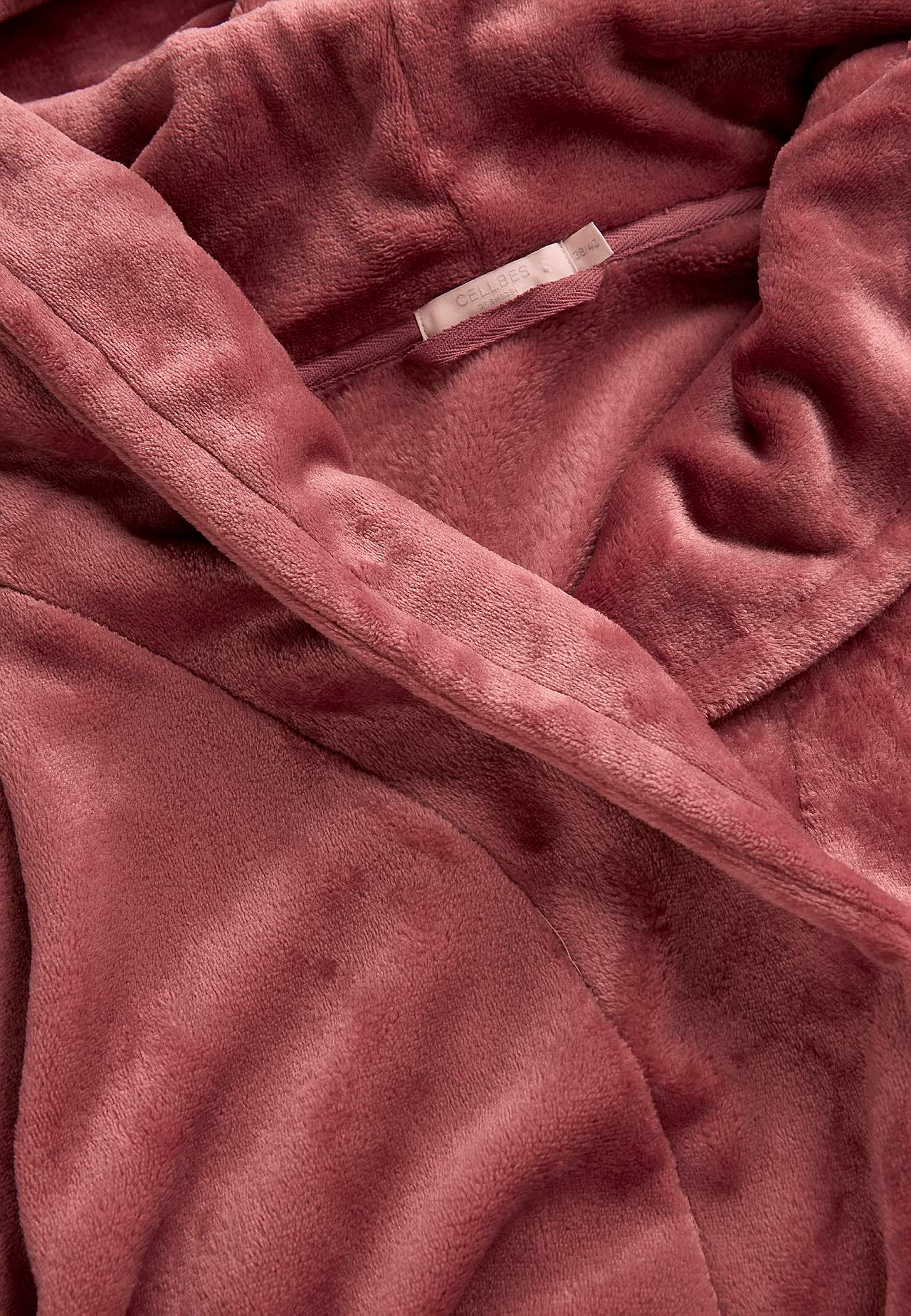 Dressing gown in fleece with hood