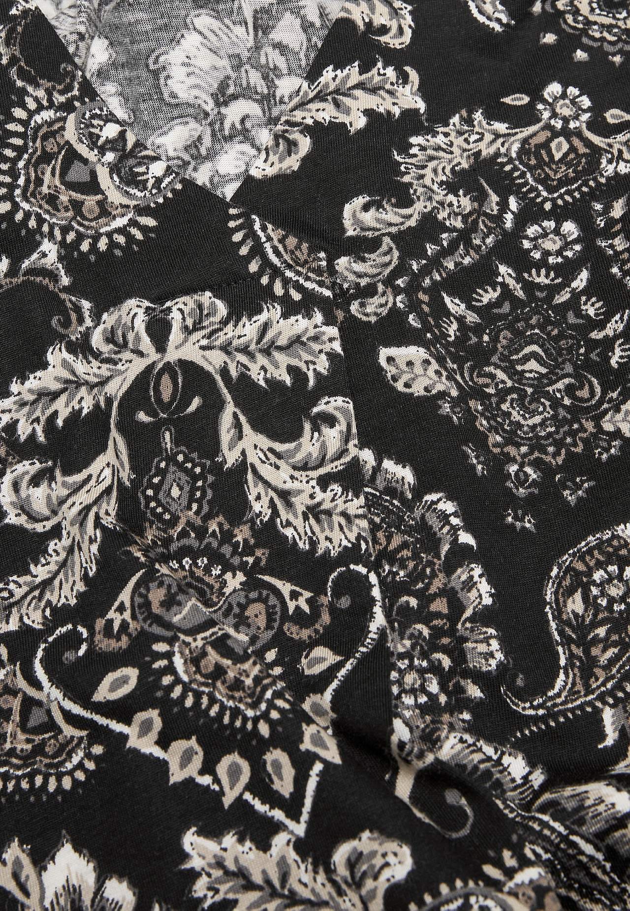 Patterned jersey tuniq with decorative pleat
