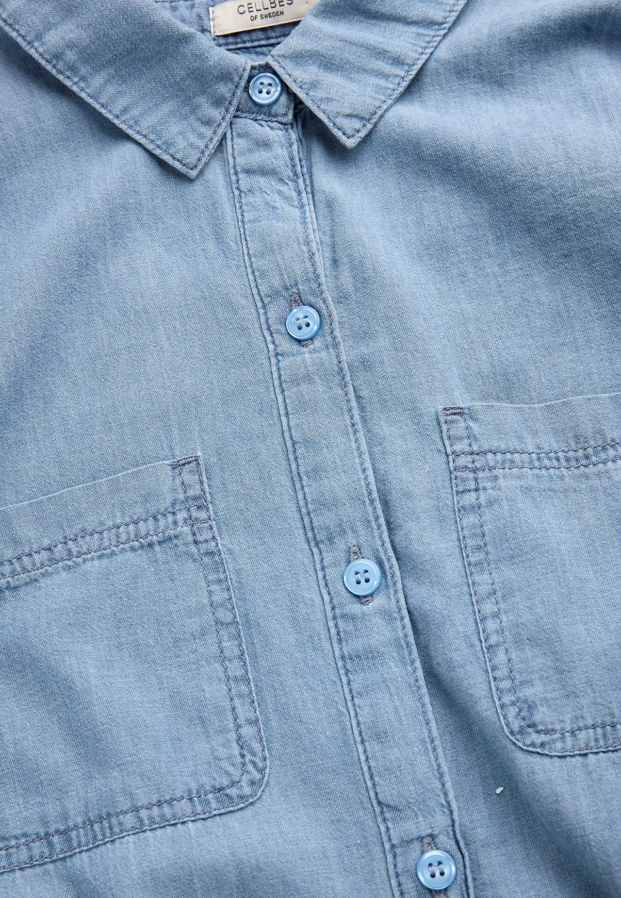 Denim dress with side pockets