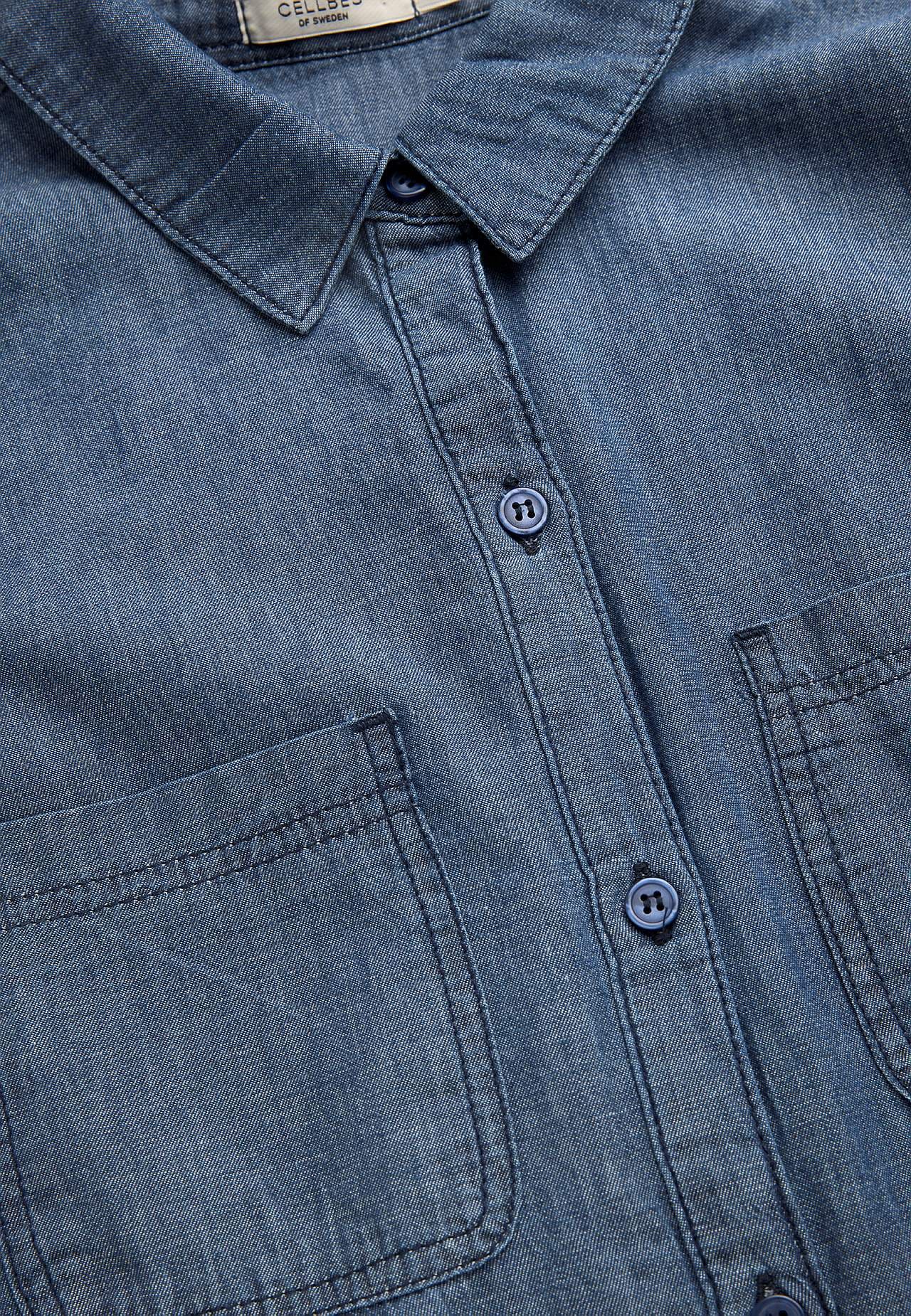 Denim dress with side pockets