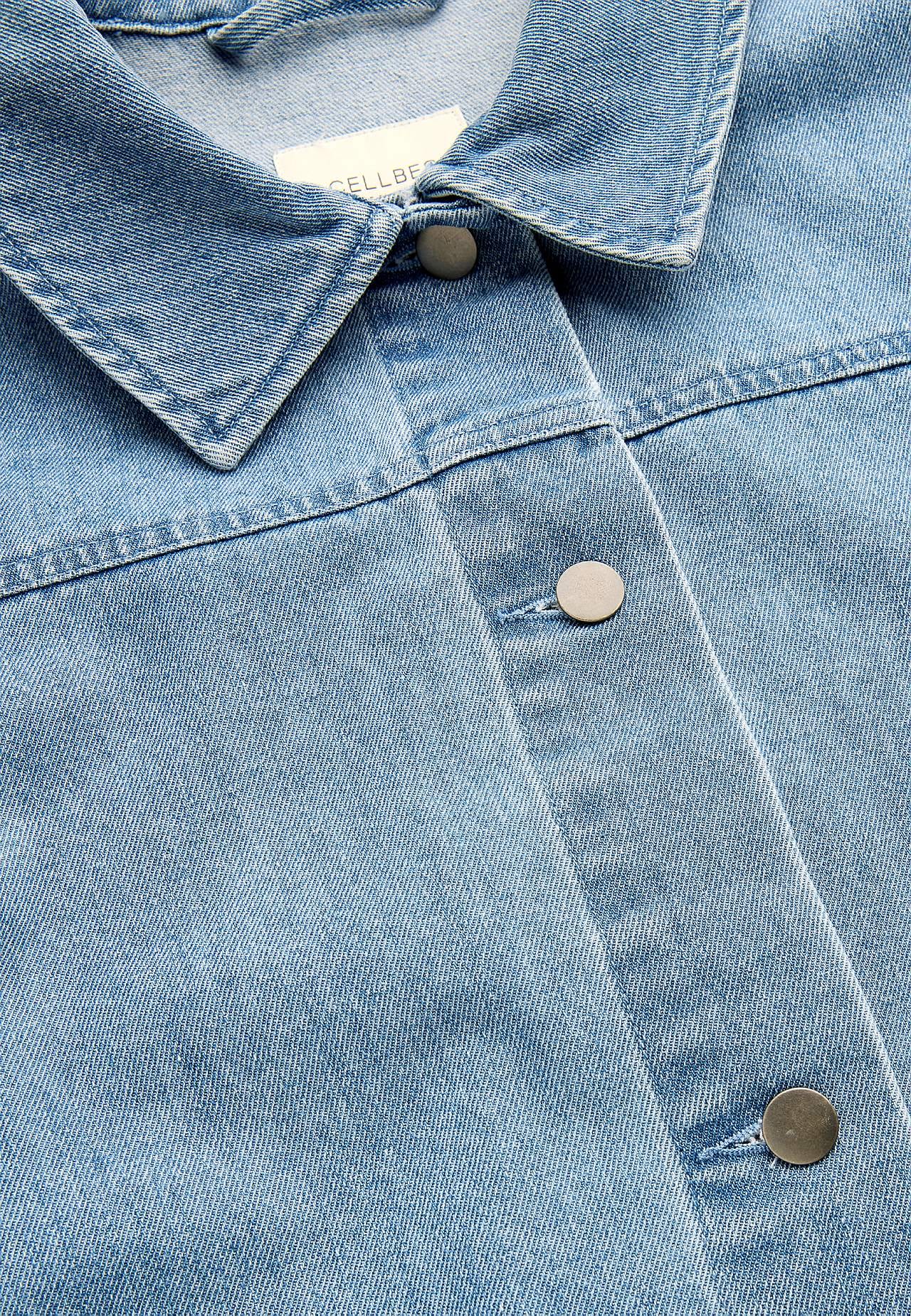 Denim jacket with tie band