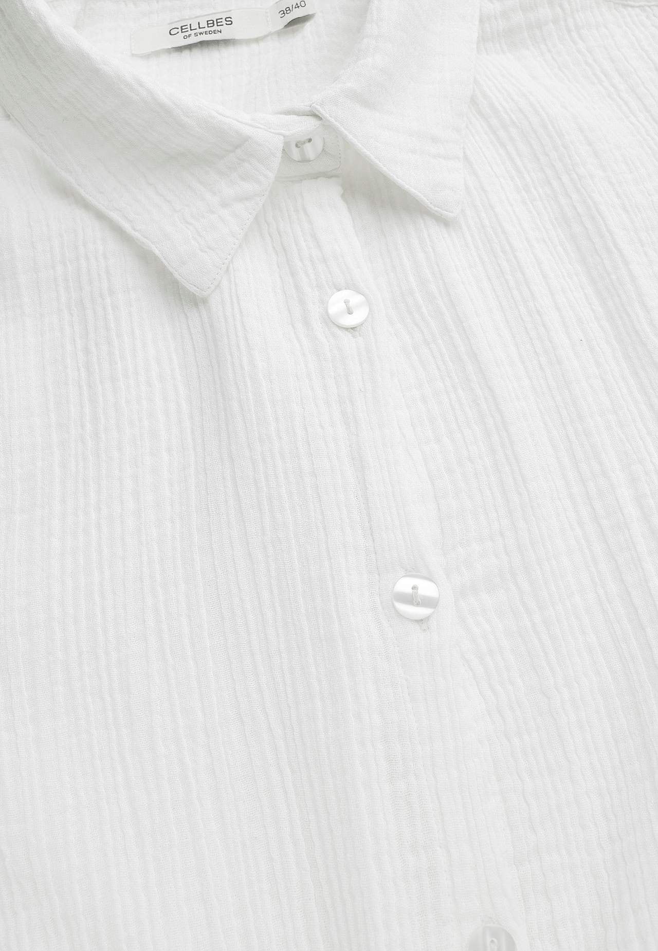 Long shirt in crinkled cotton
