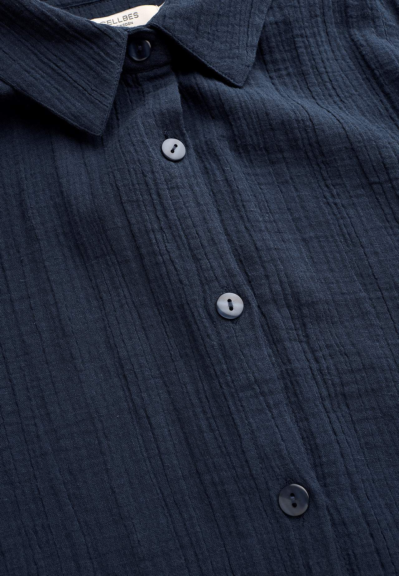Long shirt in crinkled cotton