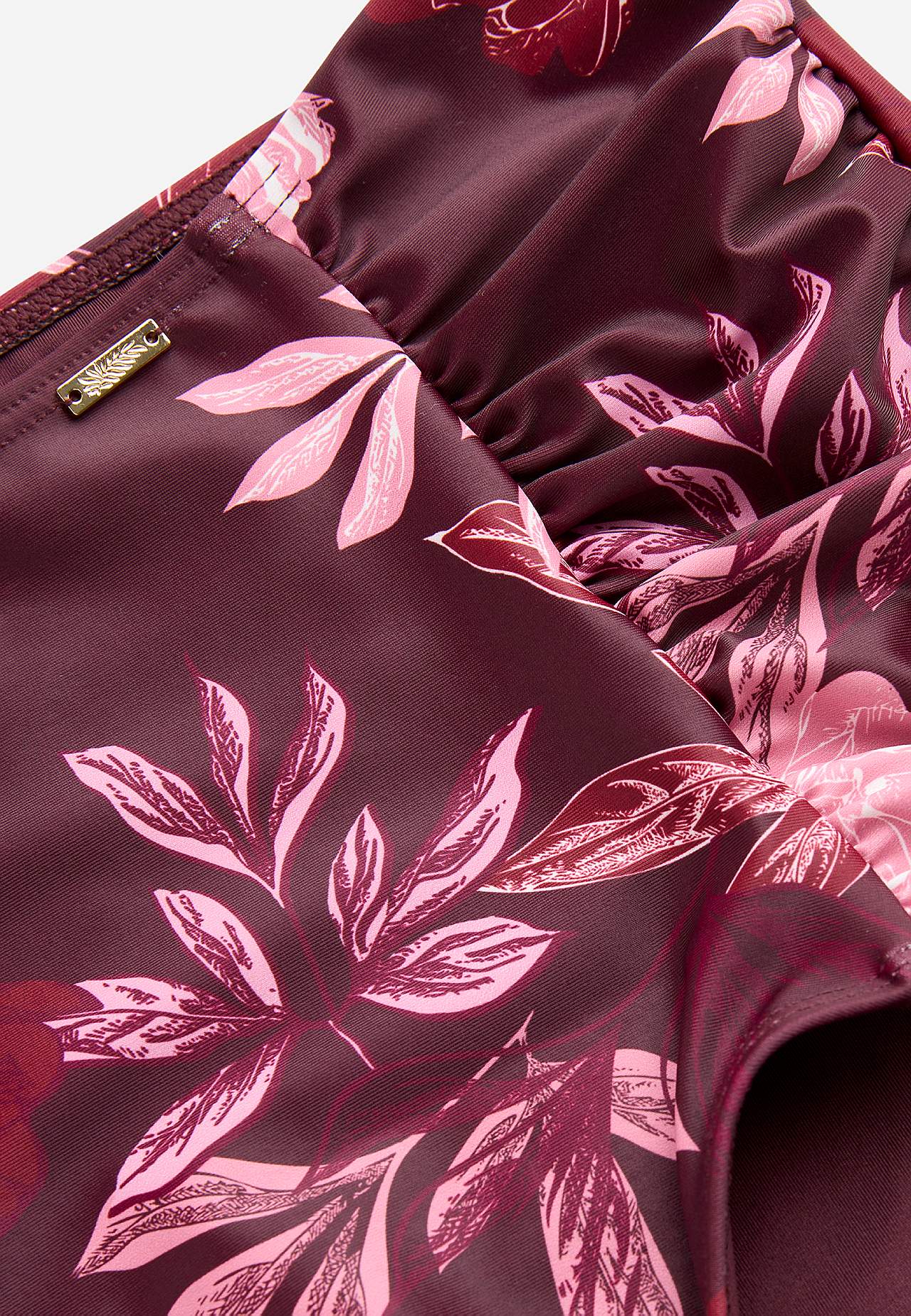 Patterned bikini bottom with high waist