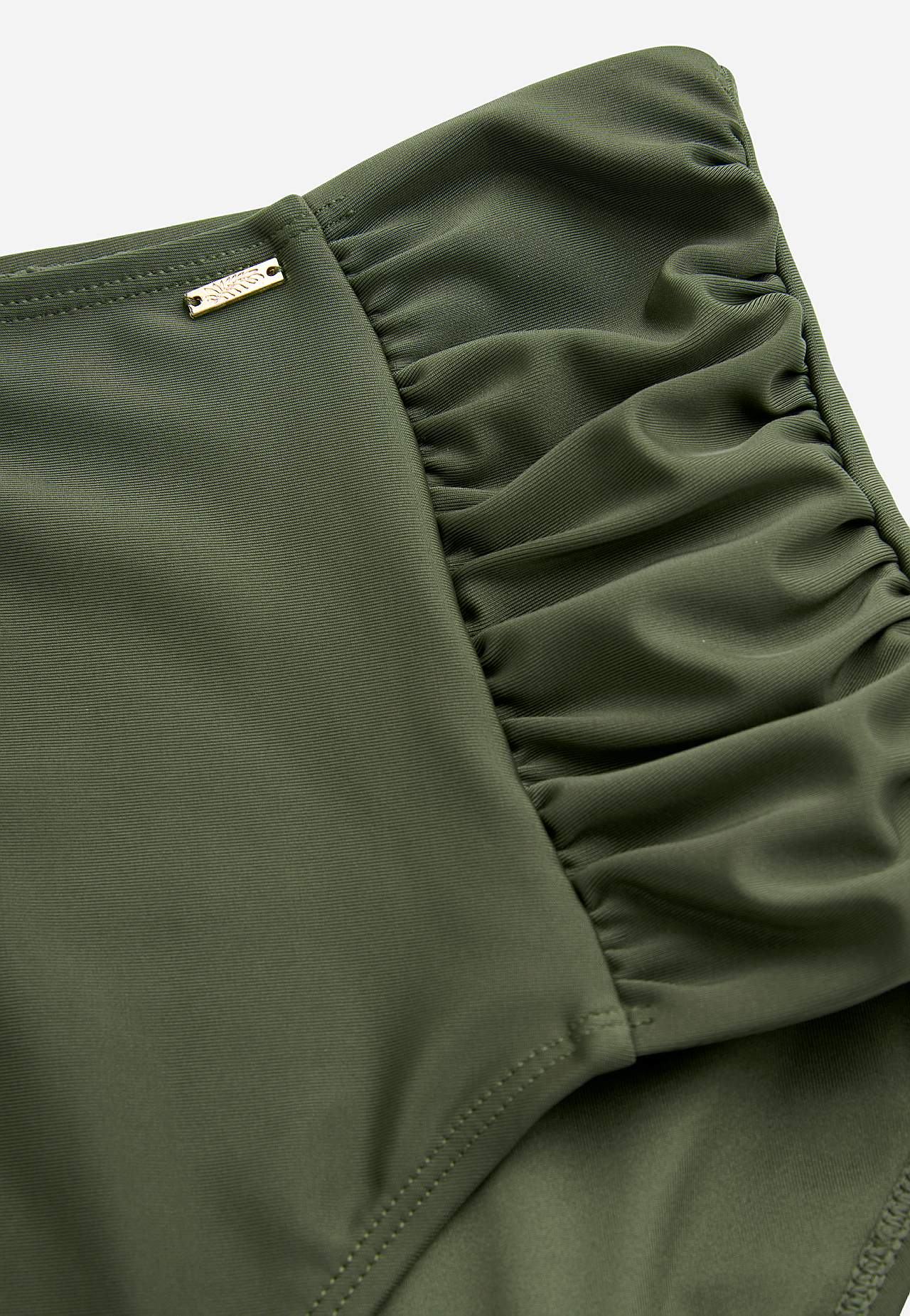 Unicoloured bikini bottom with high waist