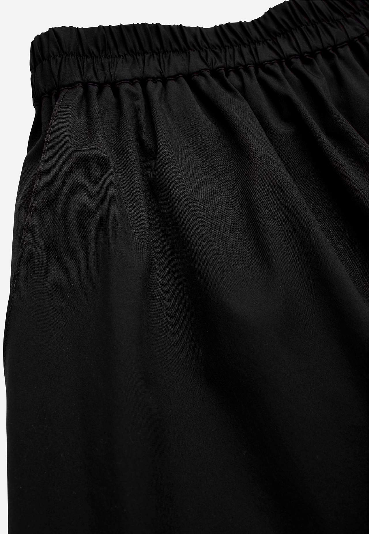 Woven poplin skirt with pockets