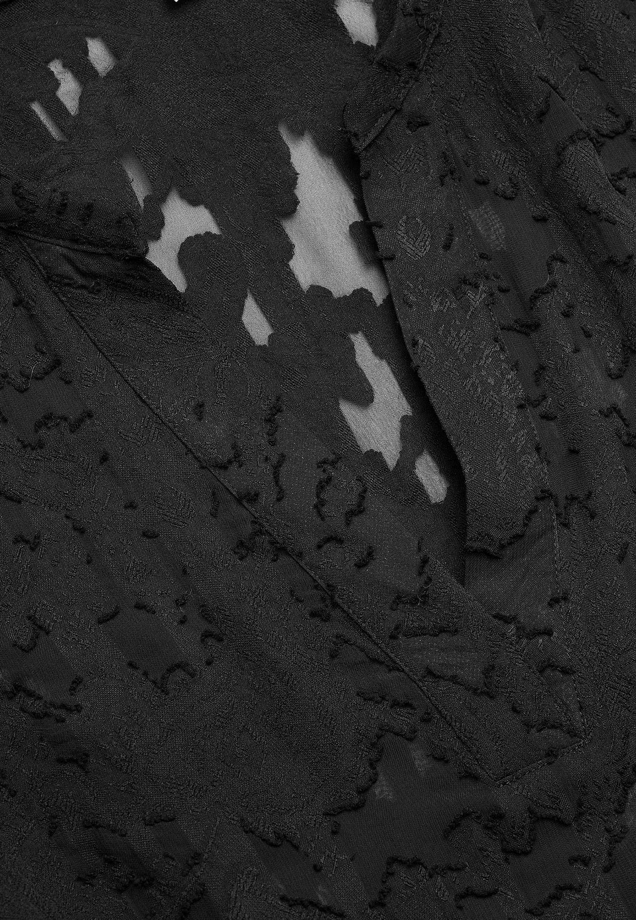 Jacquard-weave, sheer blouse