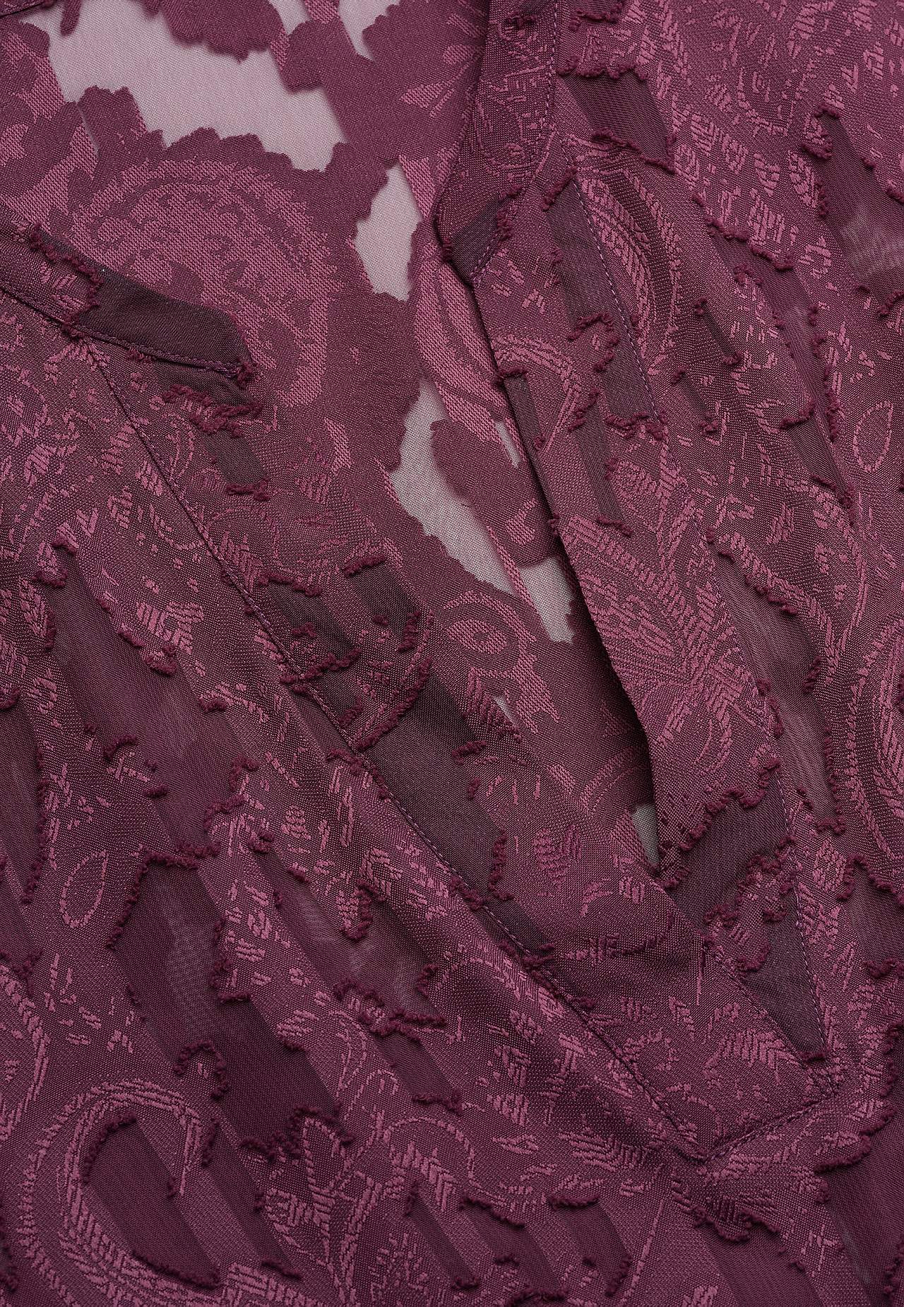 Jacquard-weave, sheer blouse