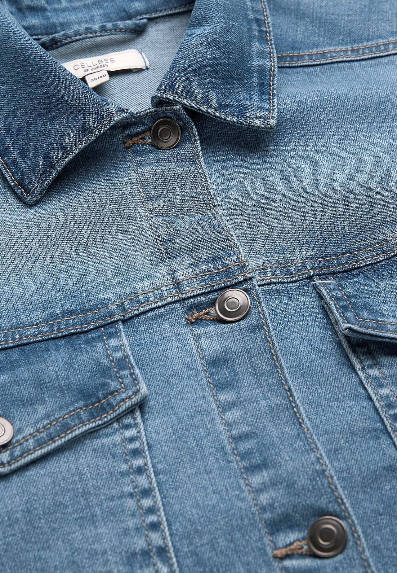 Long denim jacket with stretch