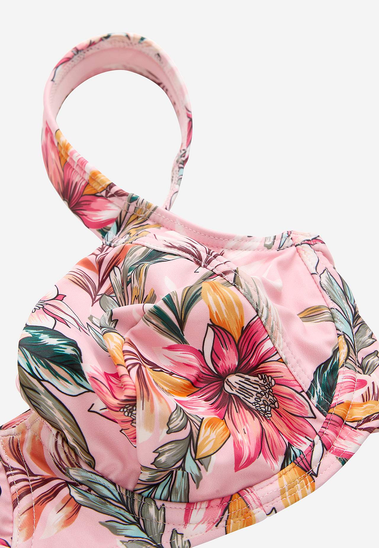 Unpadded bikini bra with a flower pattern Umeå