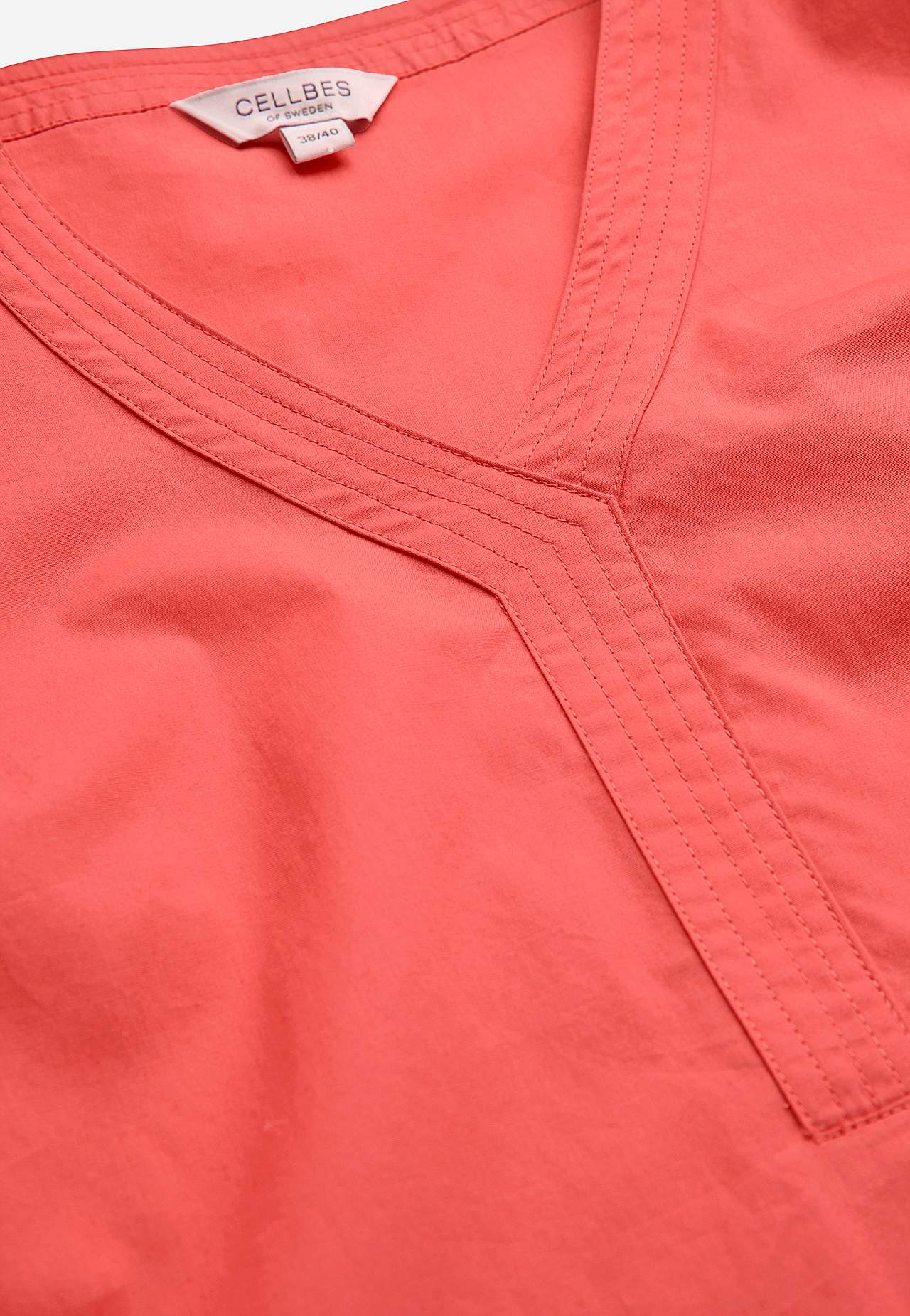 Tunic in cotton poplin with puff sleeves