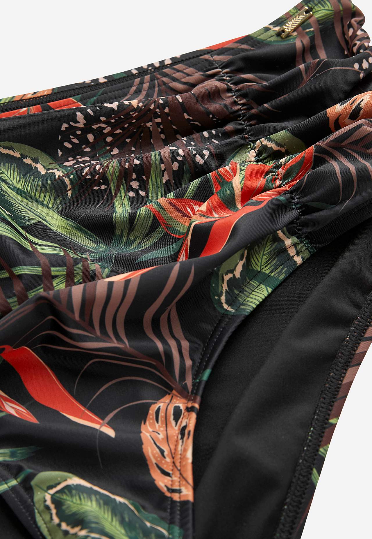 Patterned bikini bottom with high waist