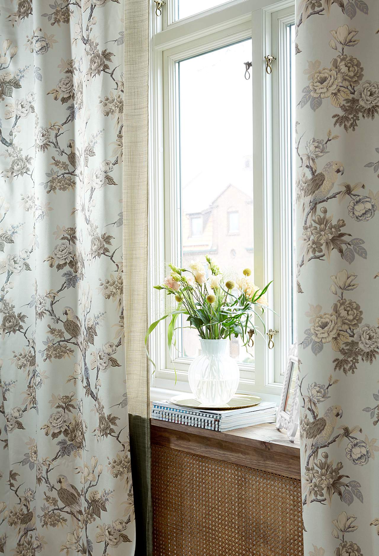 Multi length tape curtains with linen look Victoria 2-pack