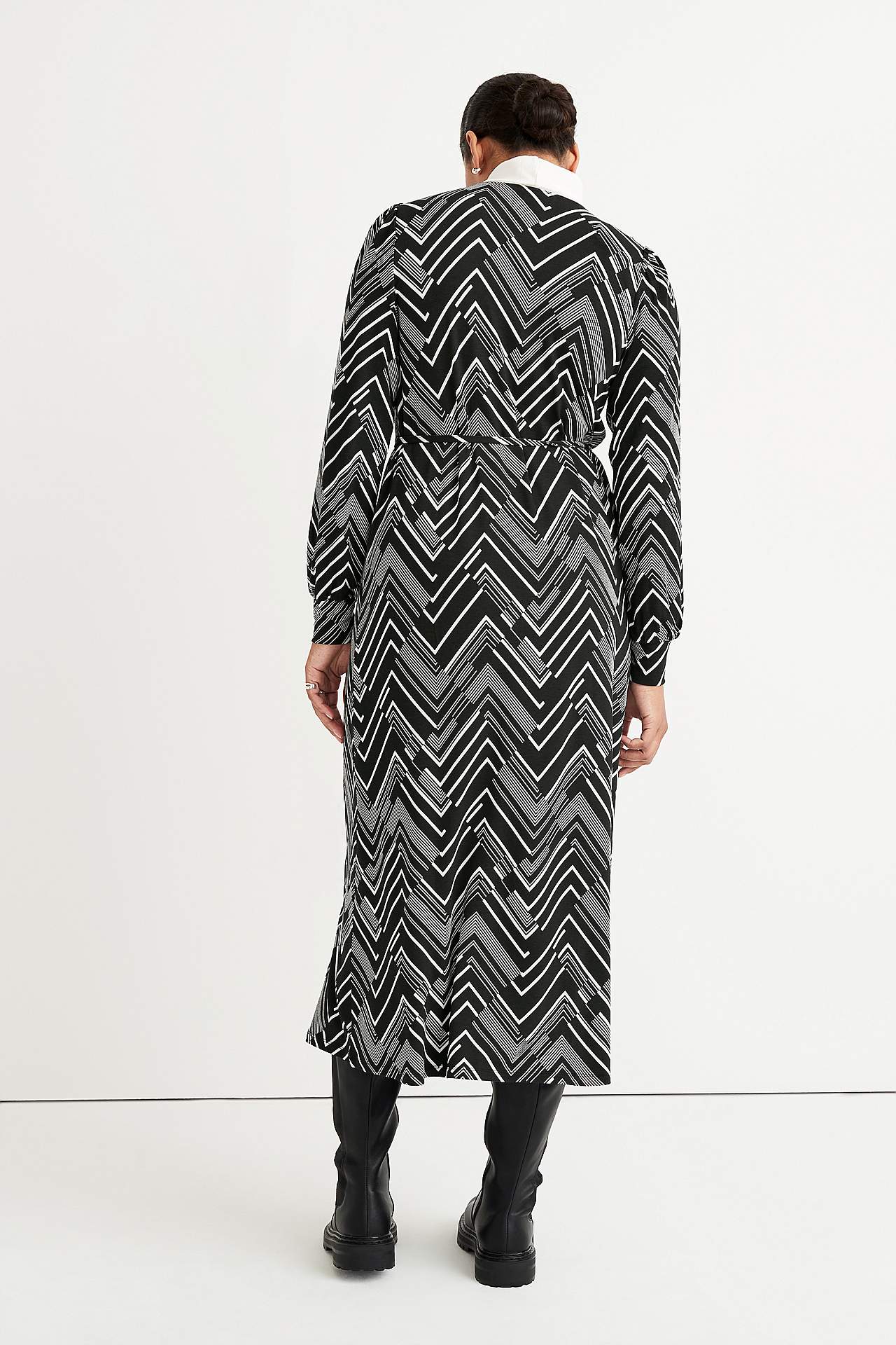 Patterned, long jersey dress