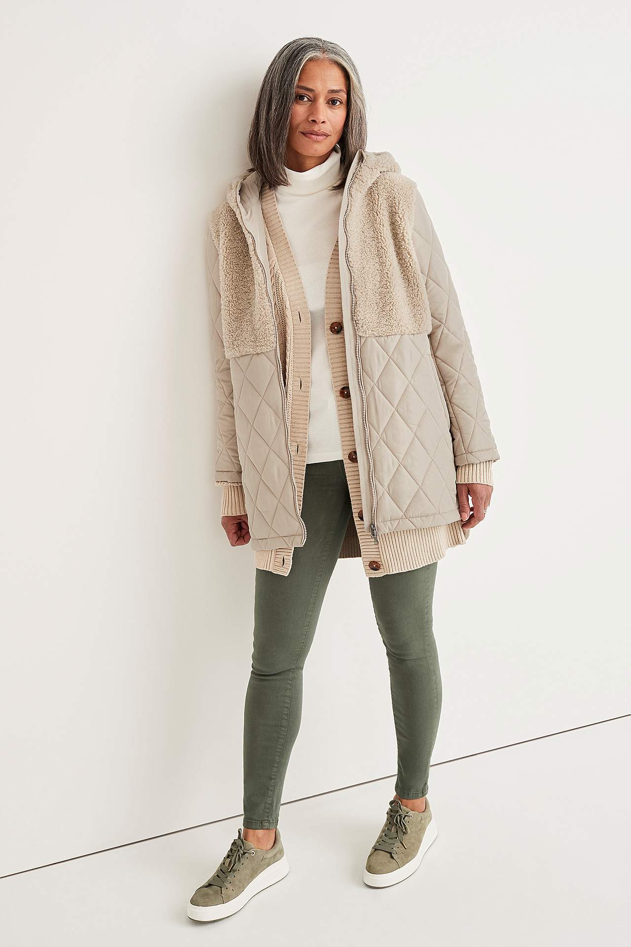 Quilted jacket with pilé details Silvia