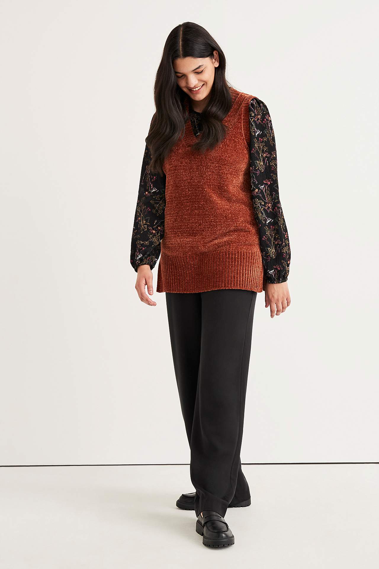 Soft waistcoat in chenille