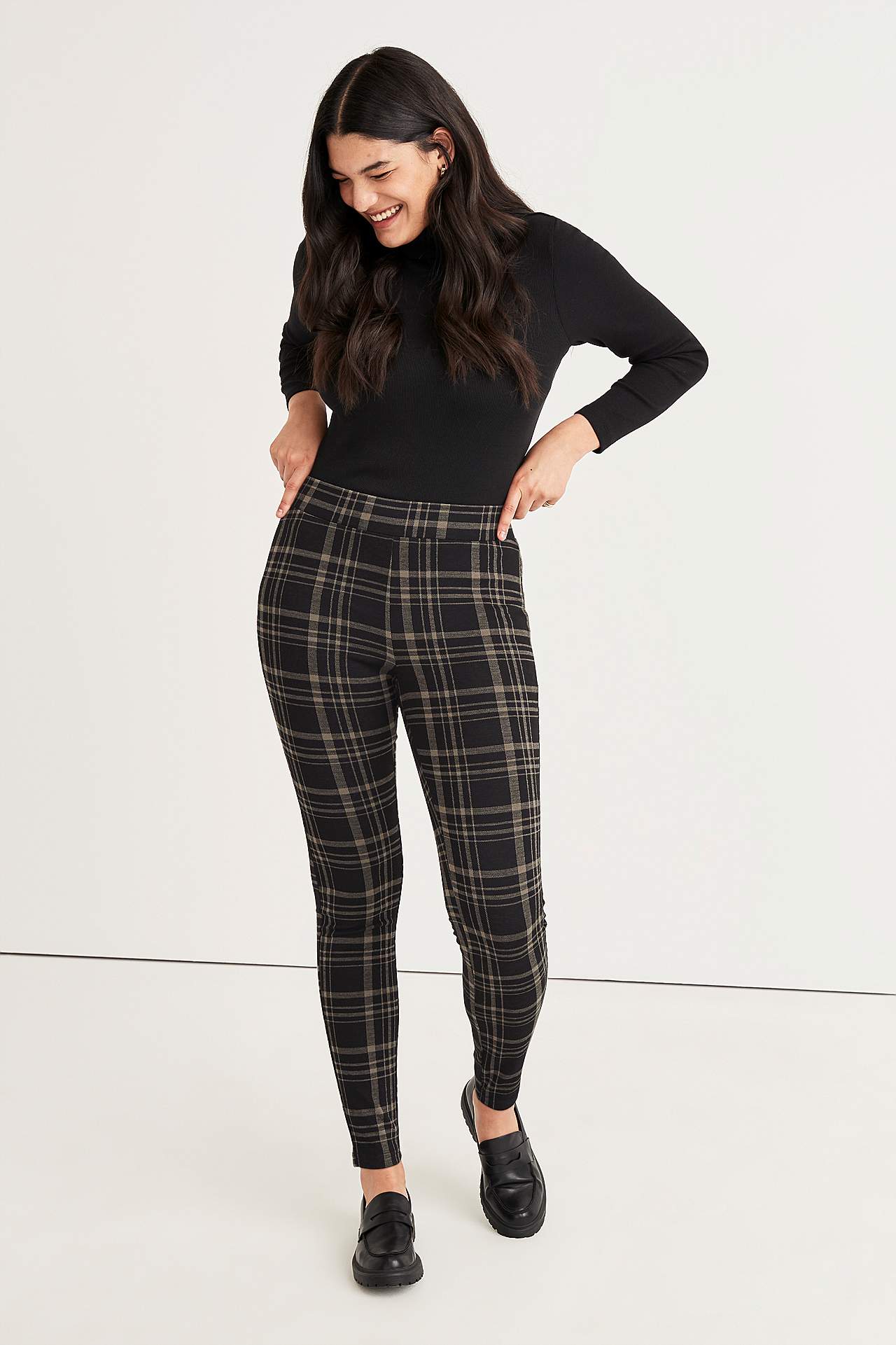 Checked leggings