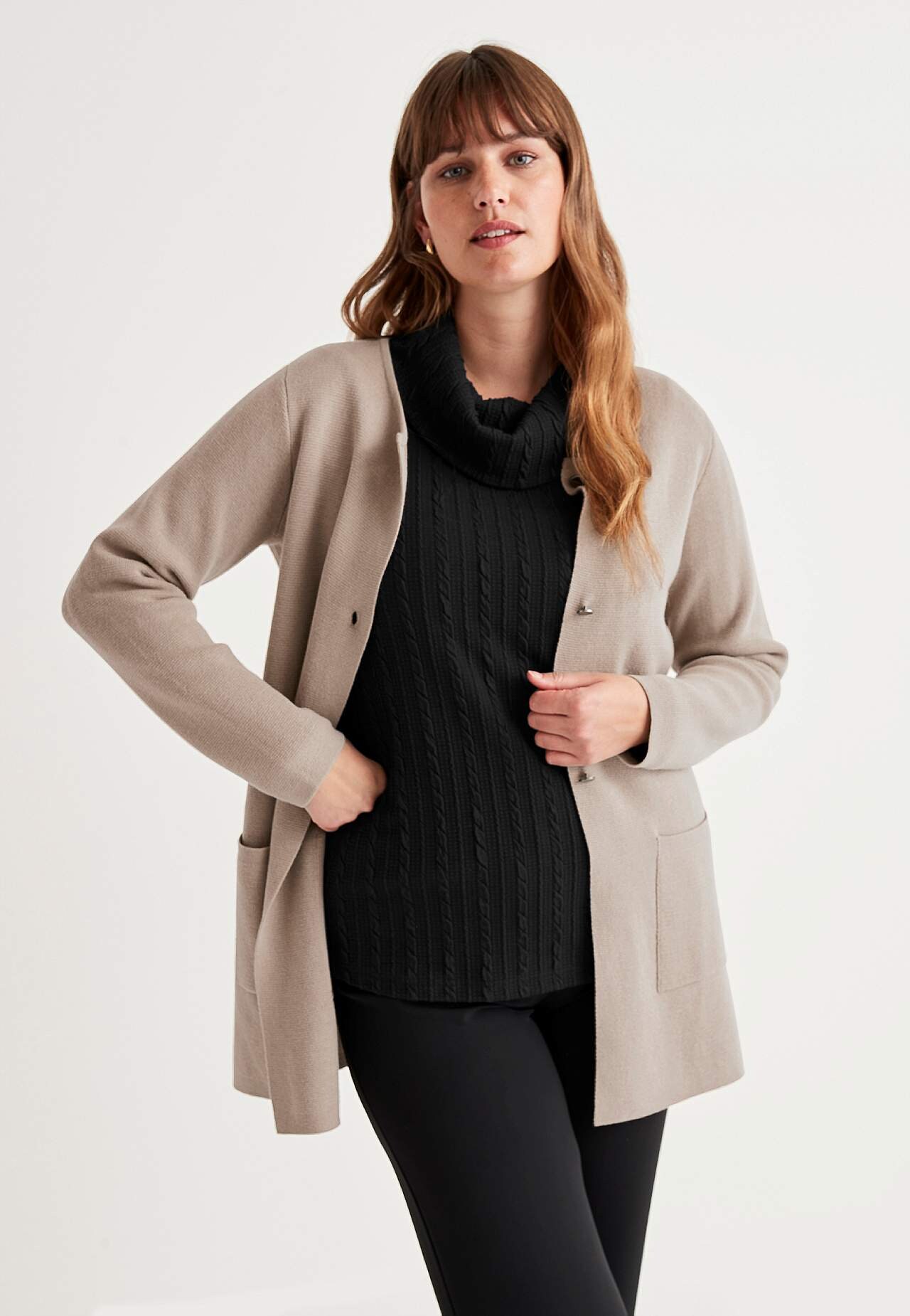 Jersey top with turtleneck