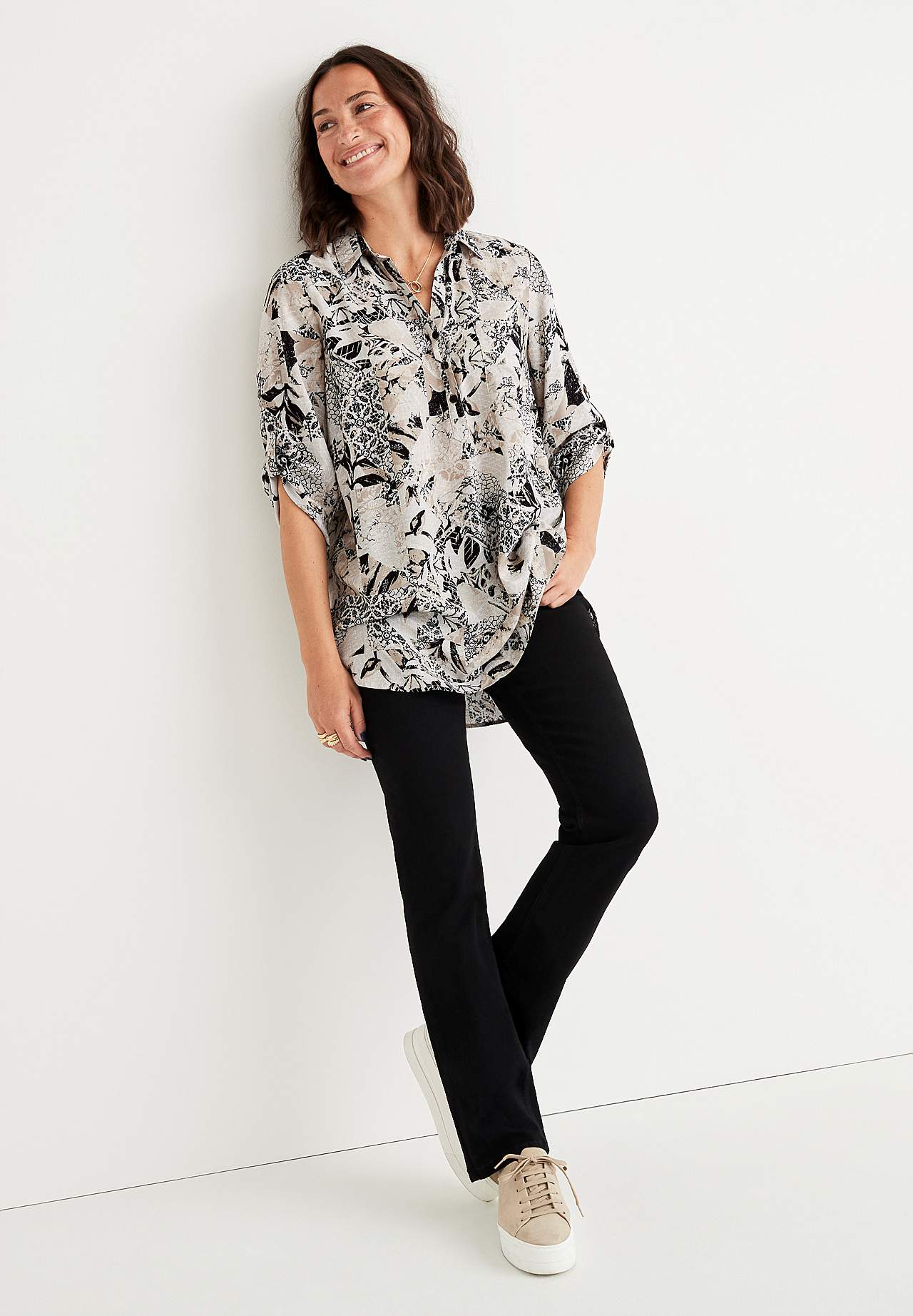 Tunic with 3/4 sleeves