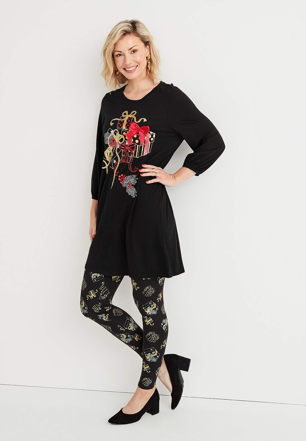 Leggings with Christmas motif