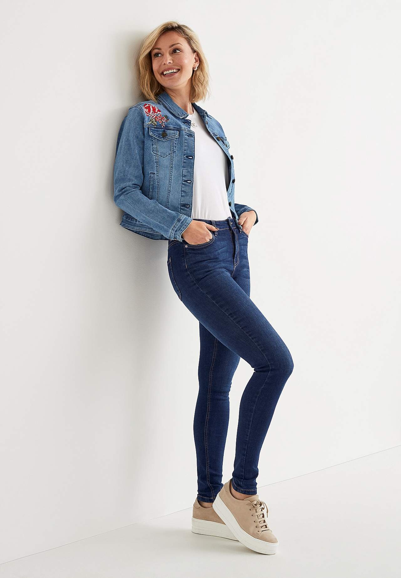 Denim jacket with embroidery