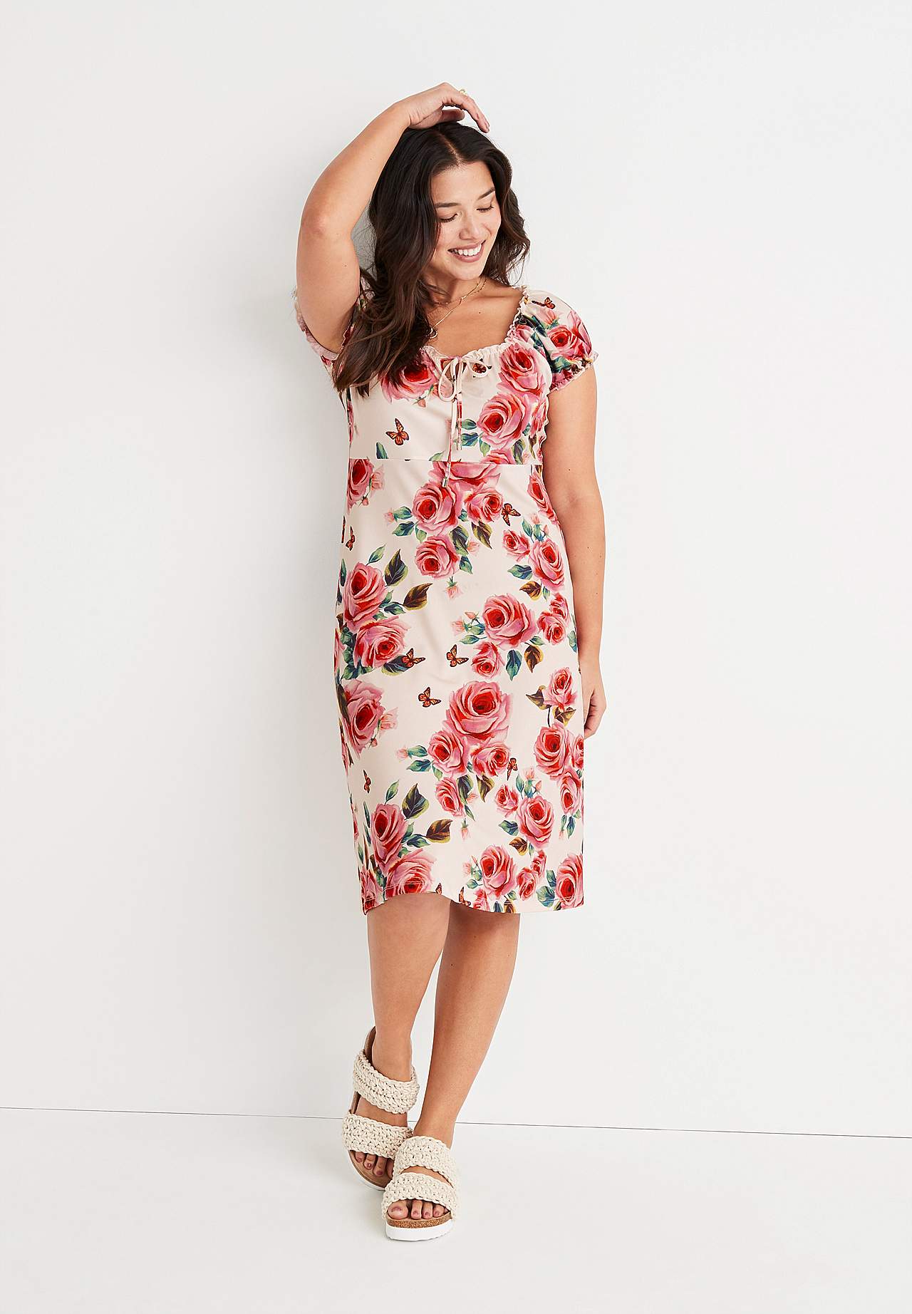 Patterned off-shoulder dress