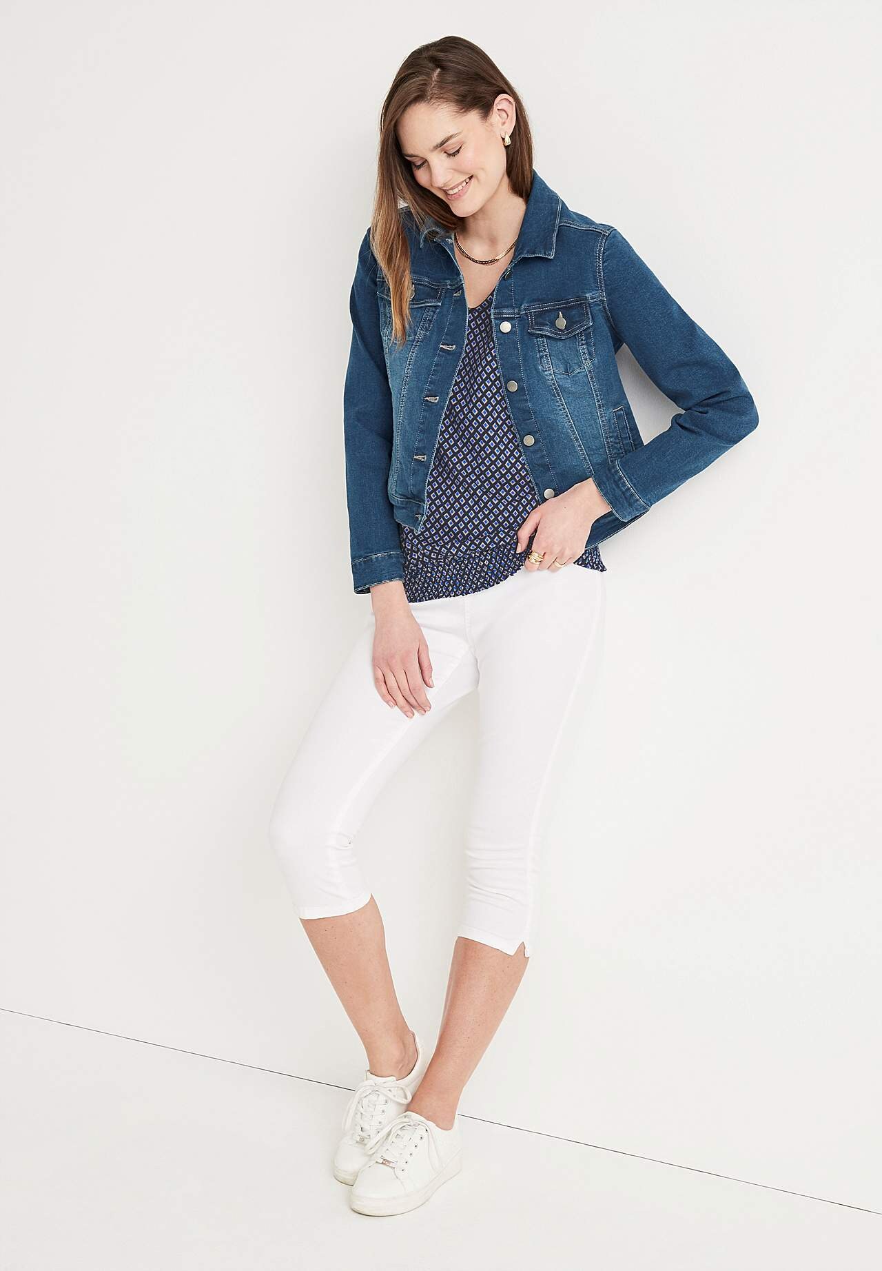 Jersey top with smocking